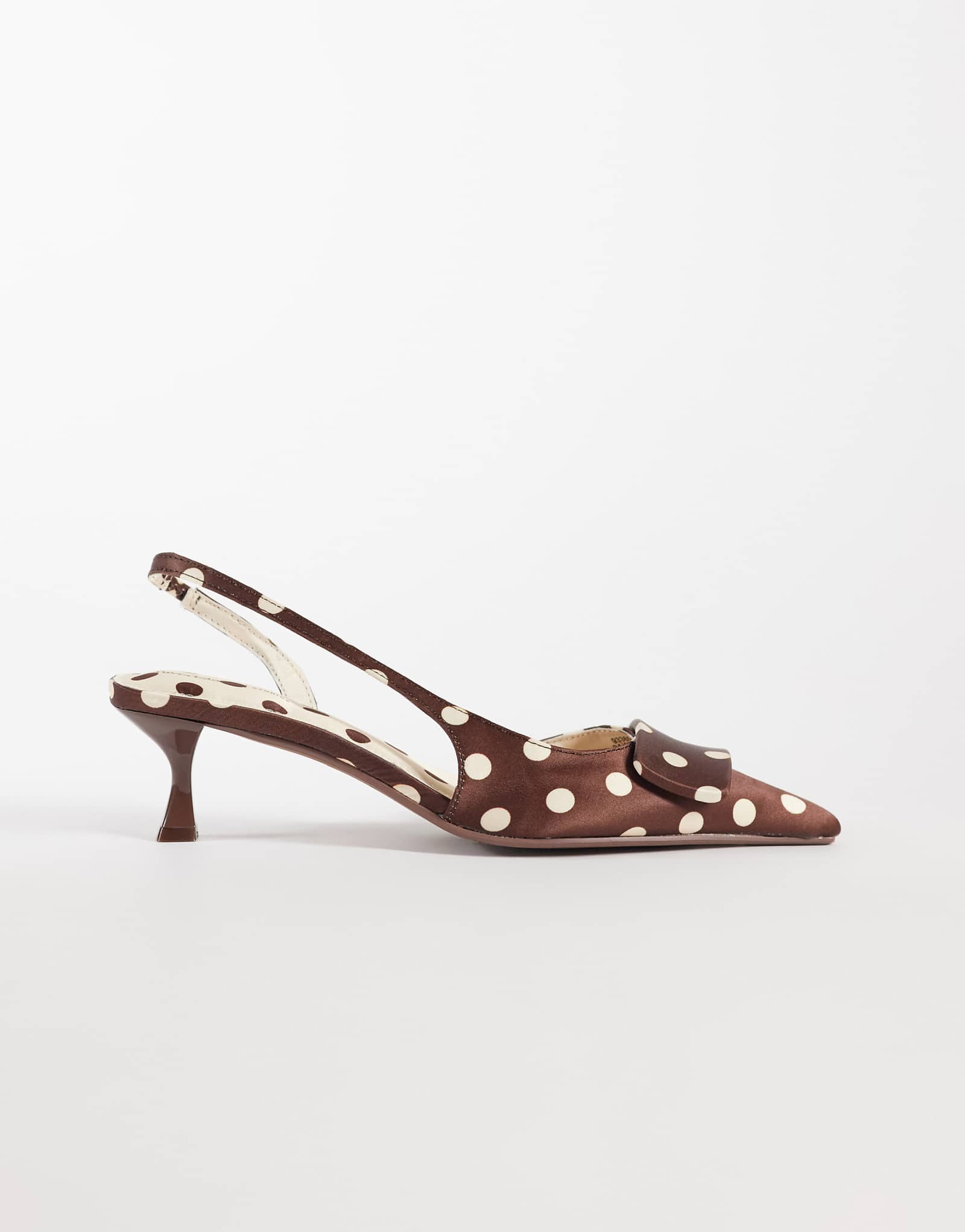 River Island polka dot slingback heels in dark brown dark brown 14490₽