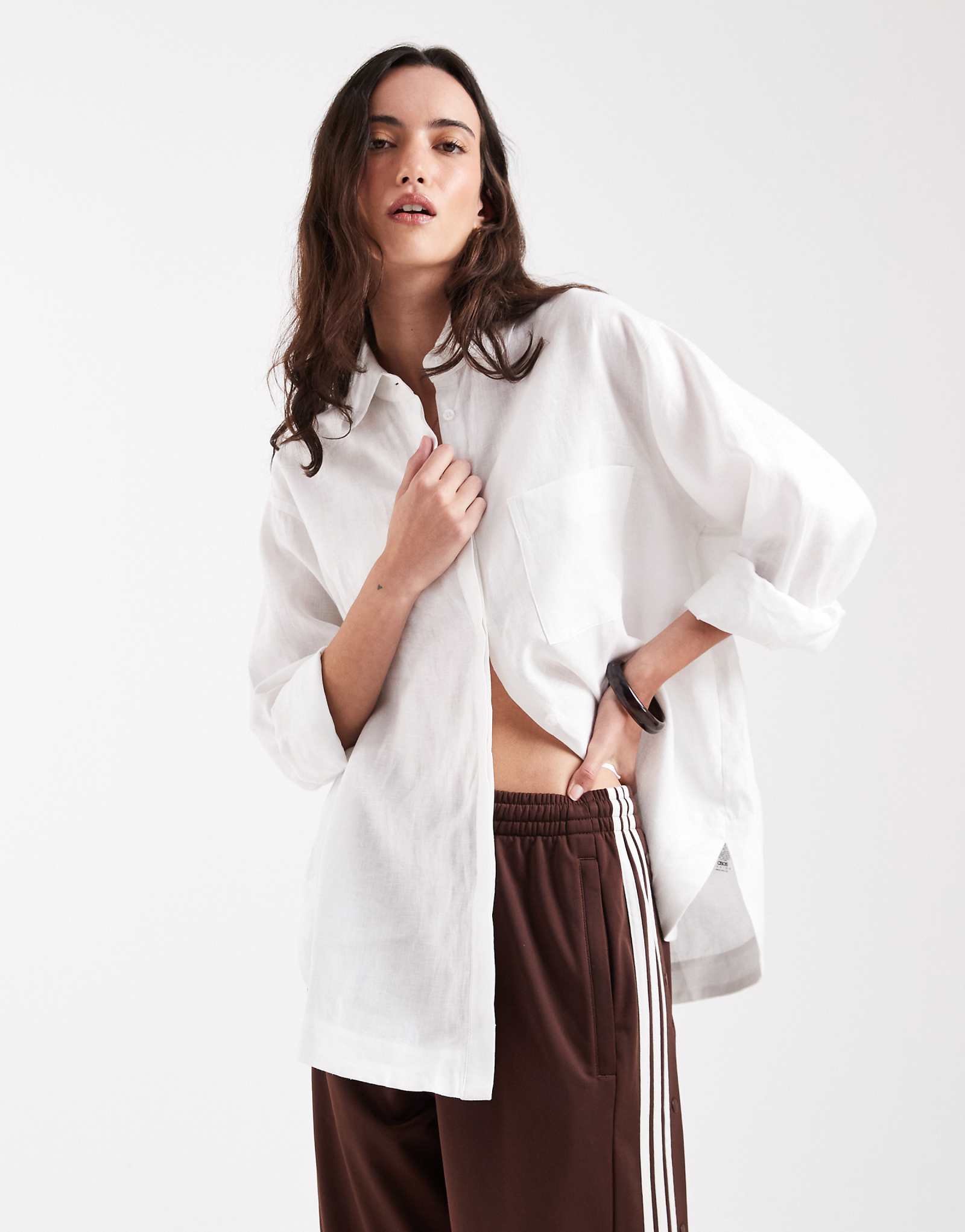 ASOS DESIGN oversized linen shirt in white white 16490₽