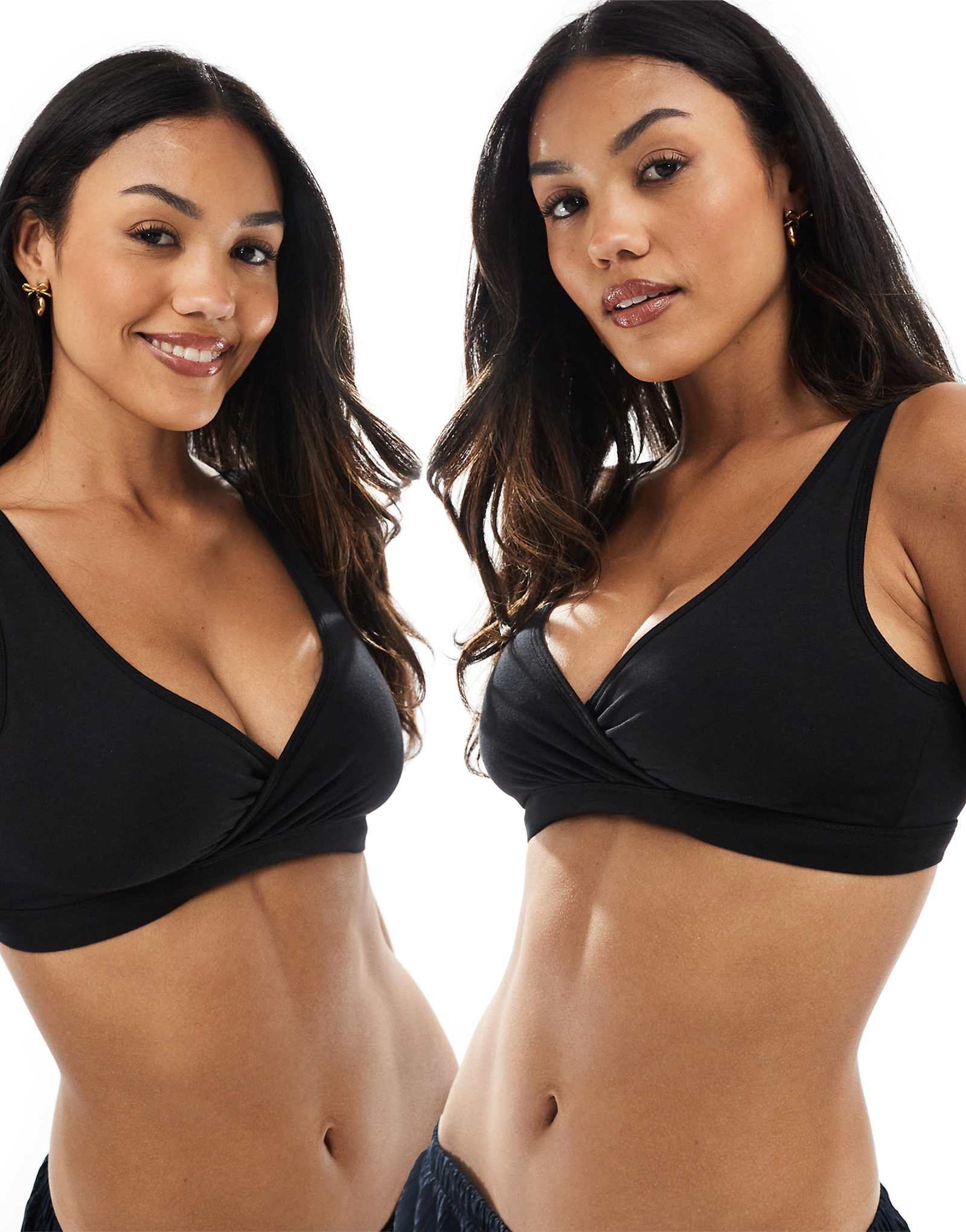 Lindex MOM 2 pack wrap nursing bralet in black 8490₽
