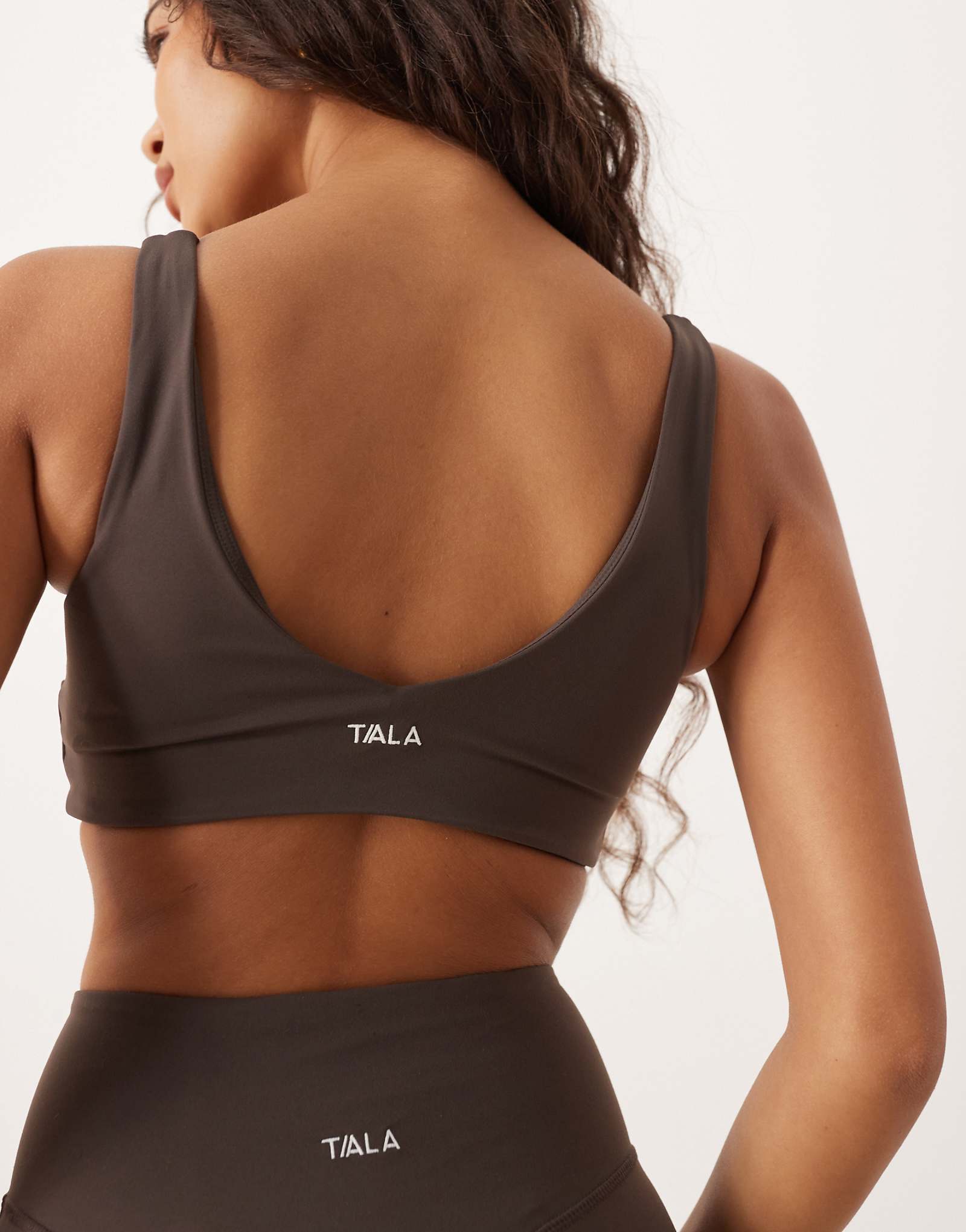 Tala DayFlex wrap front sports bra in mocha brown brown