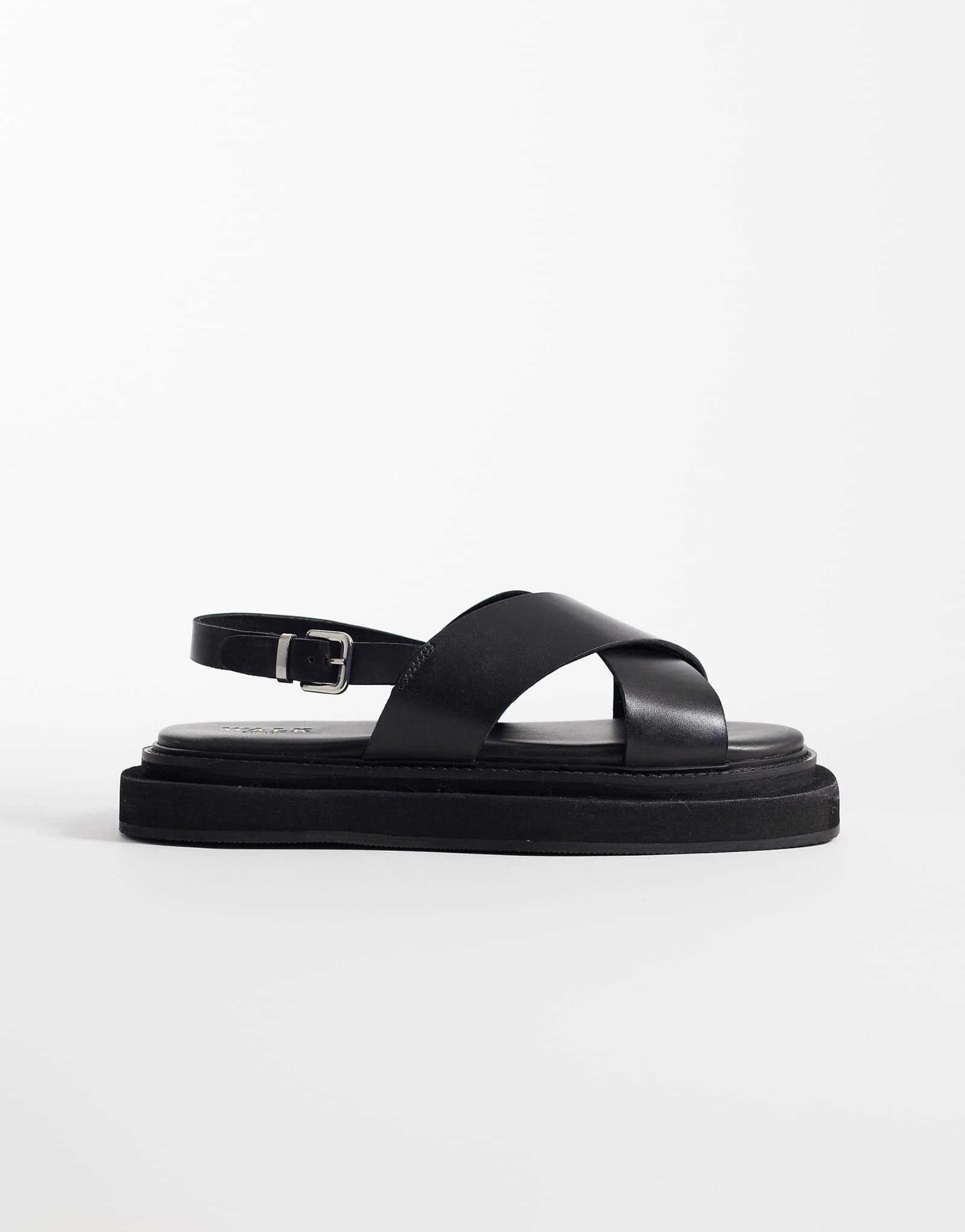 Walk London Berlin strap sandals in black leather black 22290₽