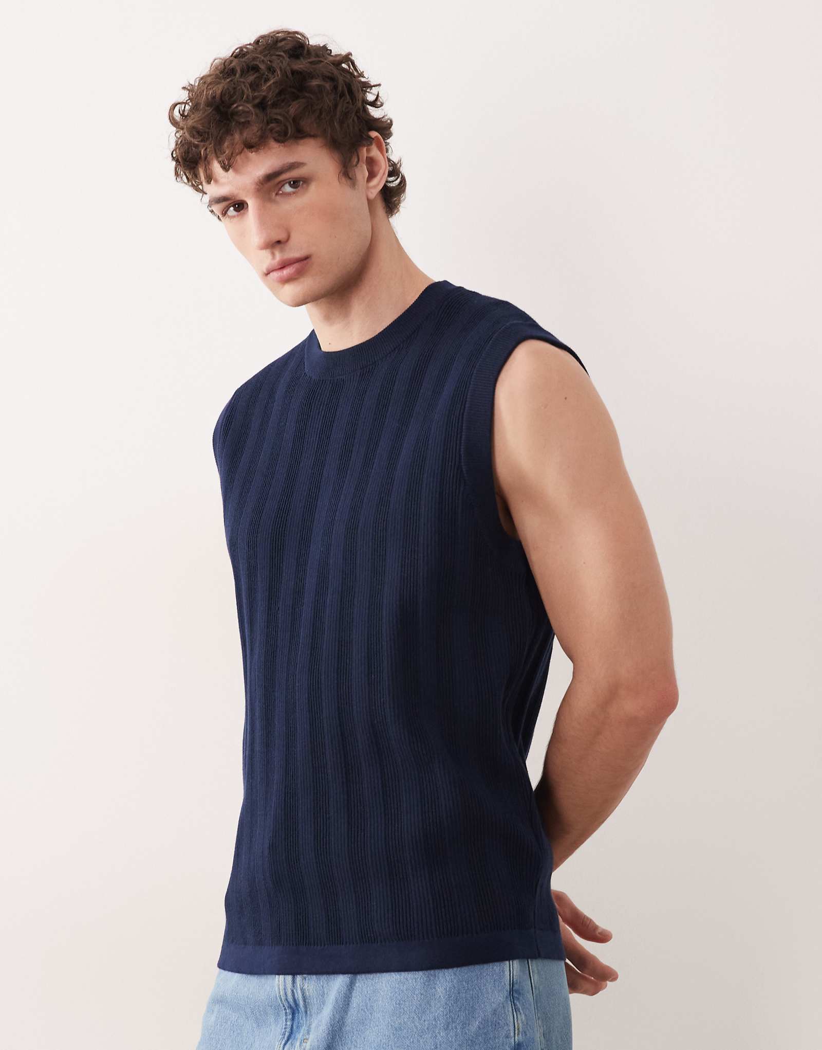 South Beach knit tank top in navy navy 9490₽