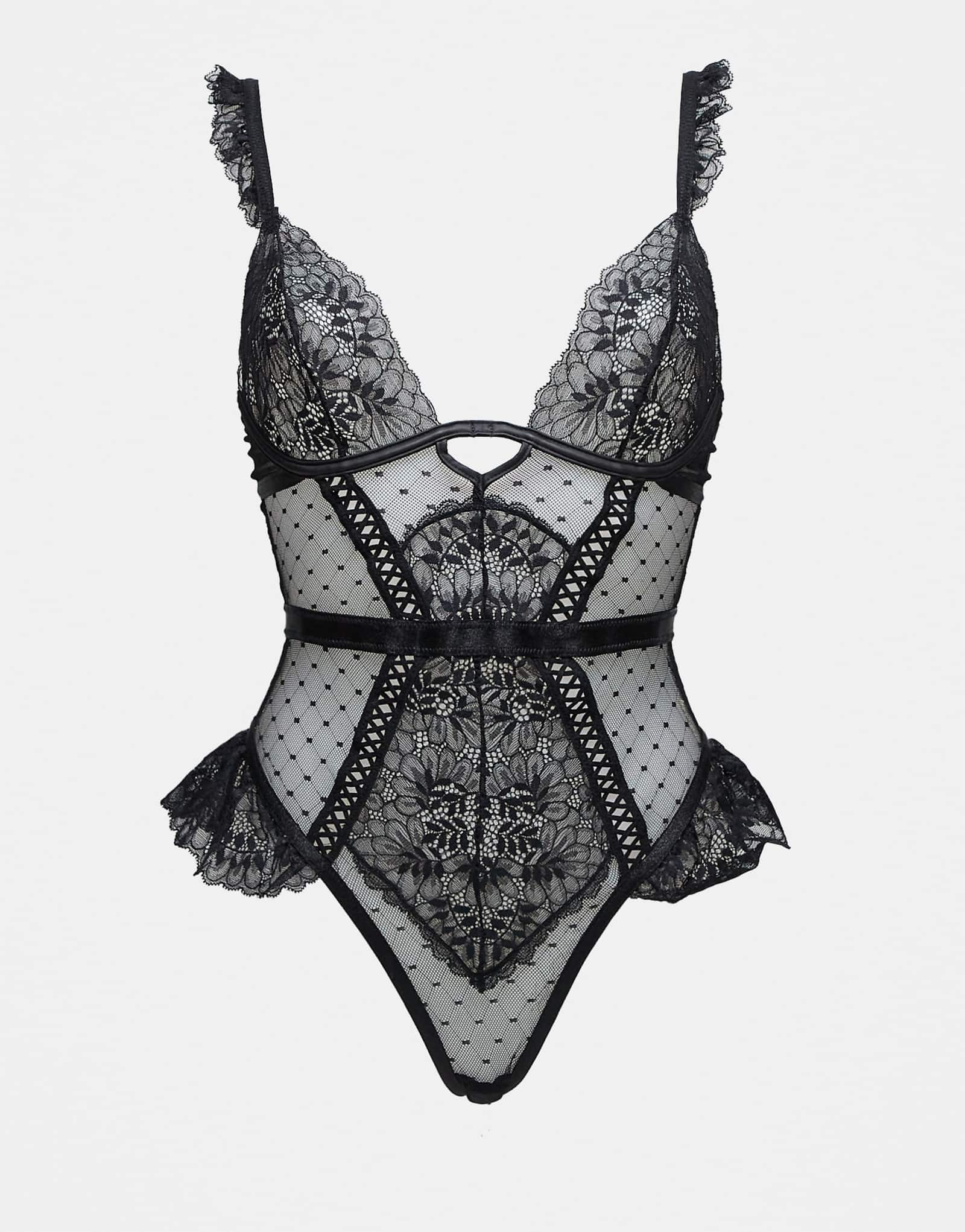 Ann Summers entice me fold over teddy in black 12190₽