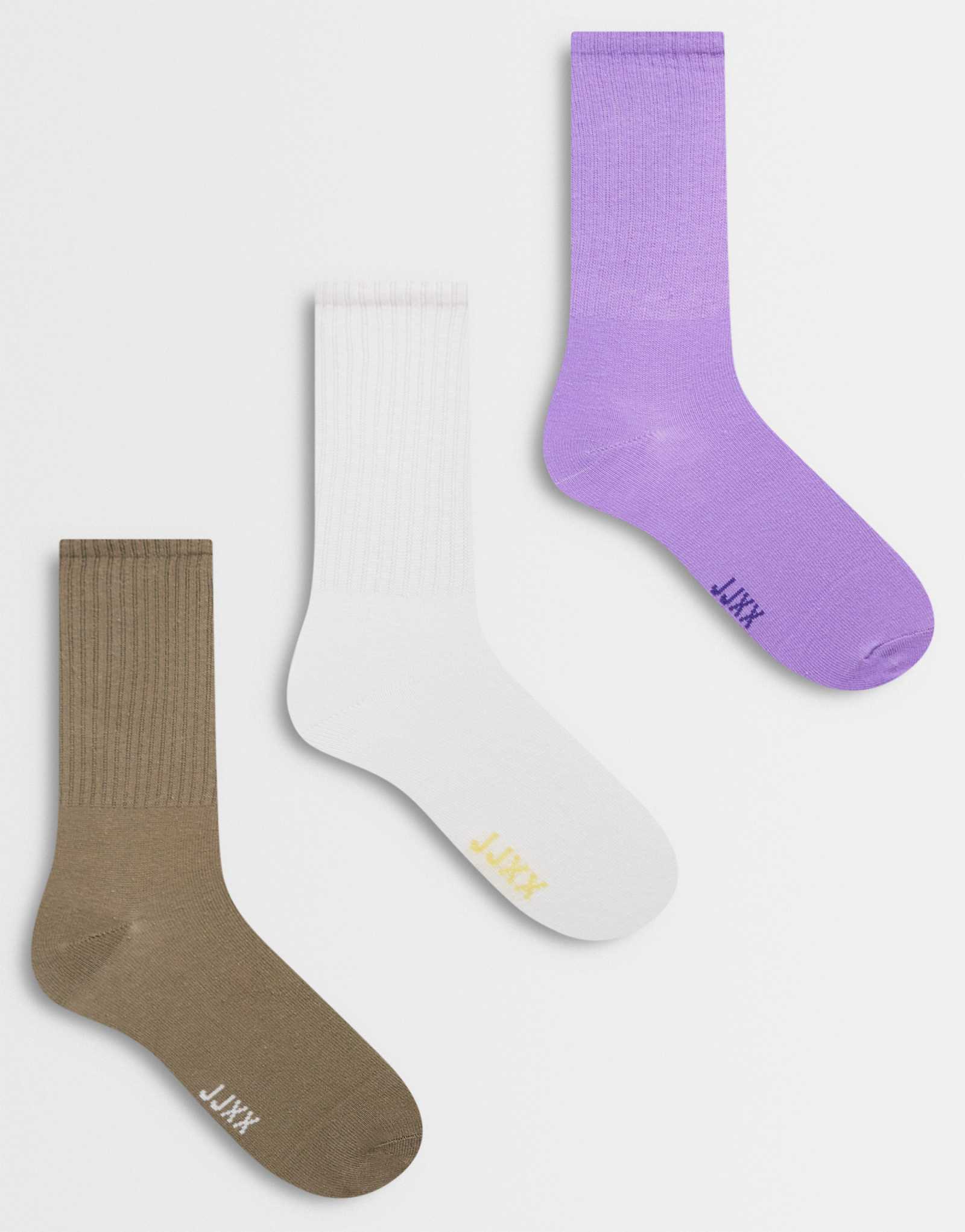 JJXX 3 pack polka dot socks in white and purple 4990₽