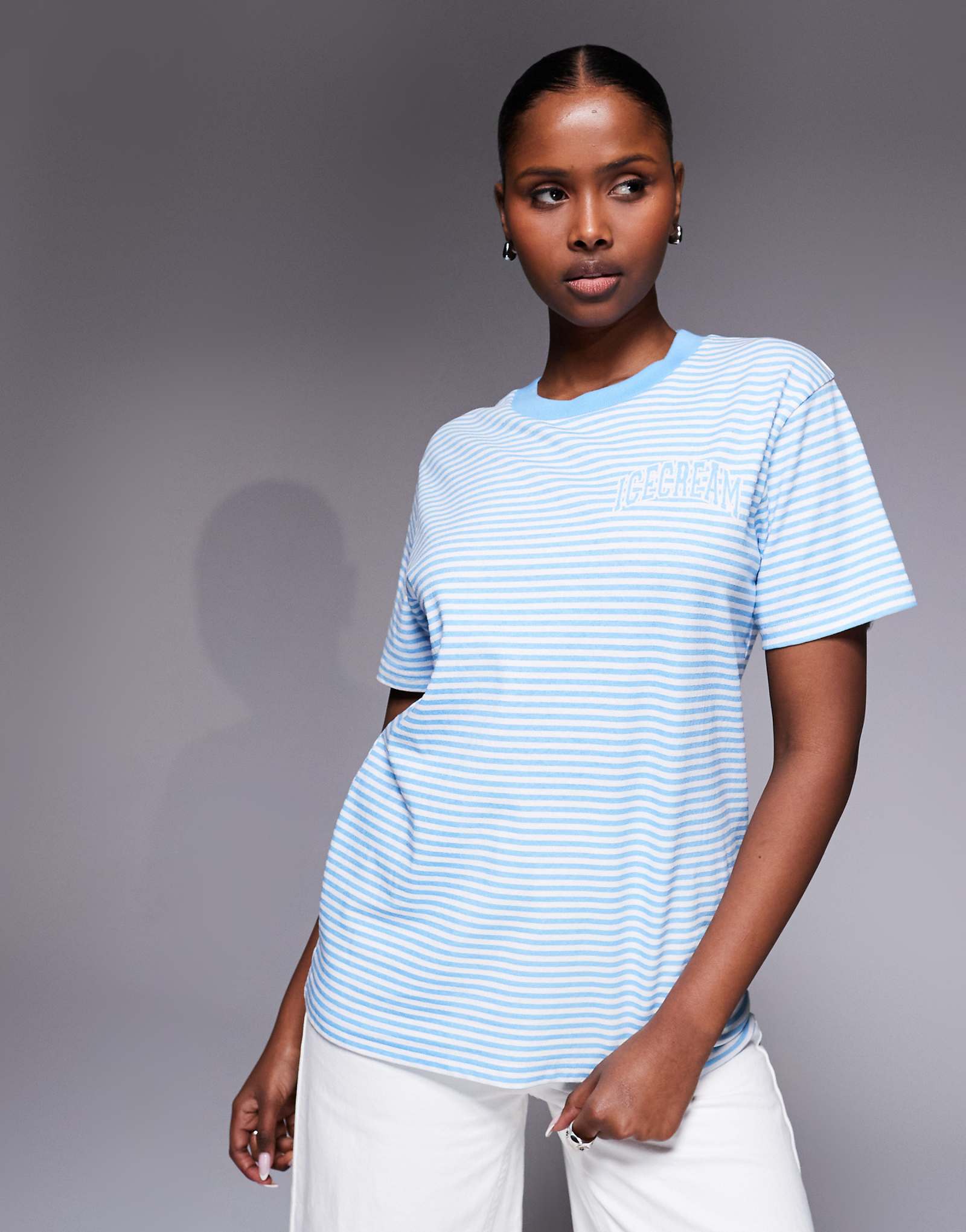 ICECREAM logo t-shirt in blue stripes 10690₽