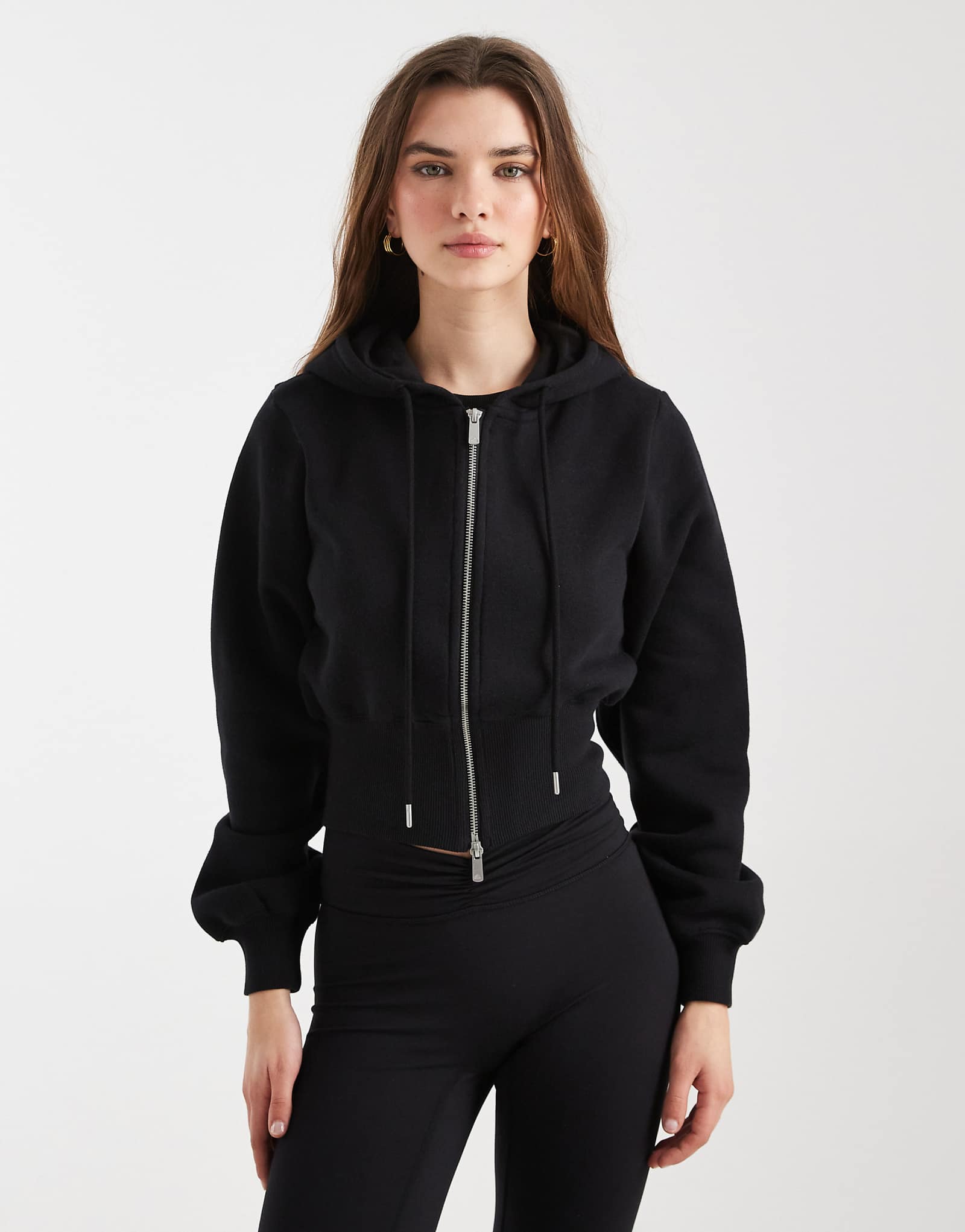 Cotton On contour zip up jacket in black black 11790₽