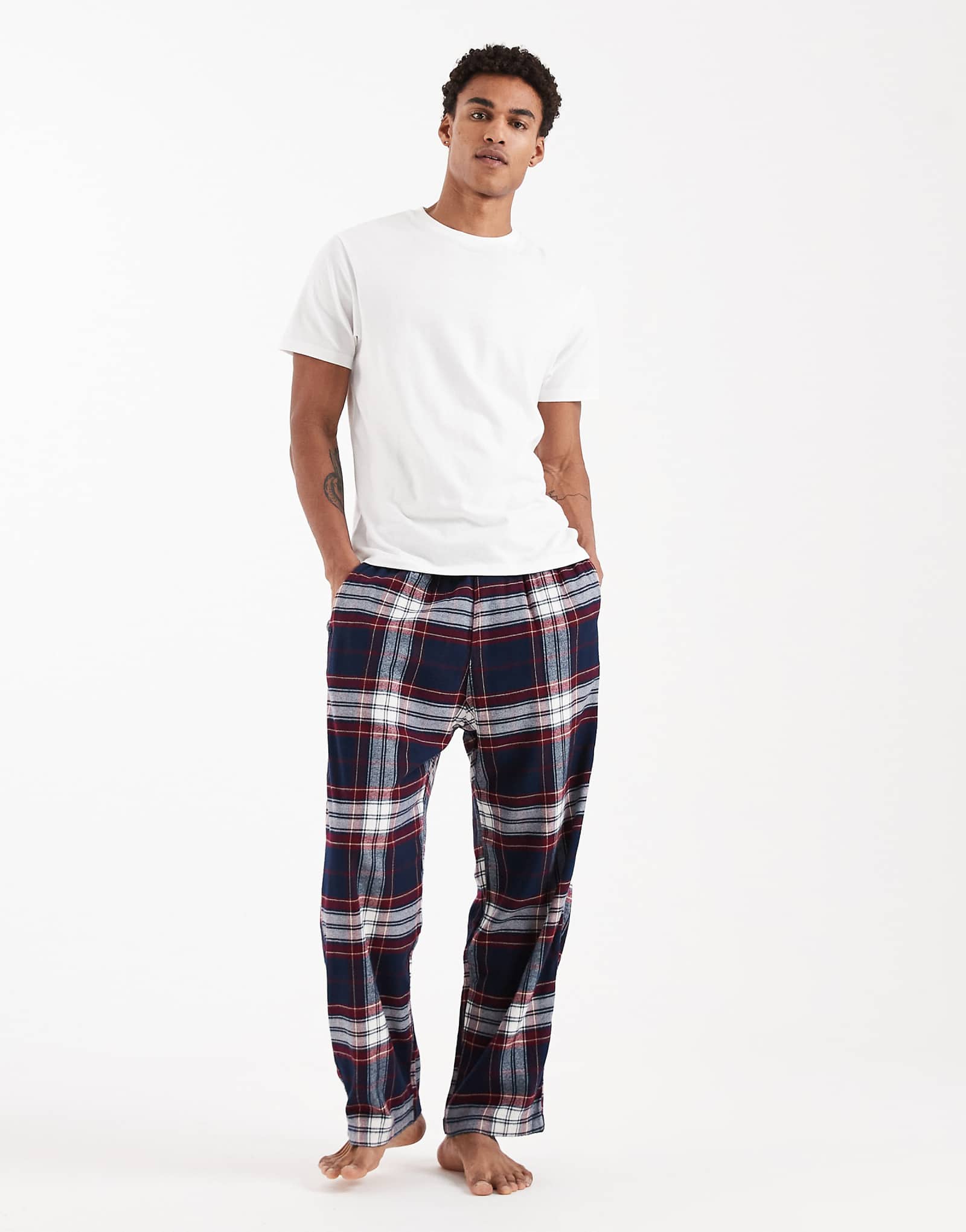 Hollister sleepwear pants in navy plaid navy 7690₽