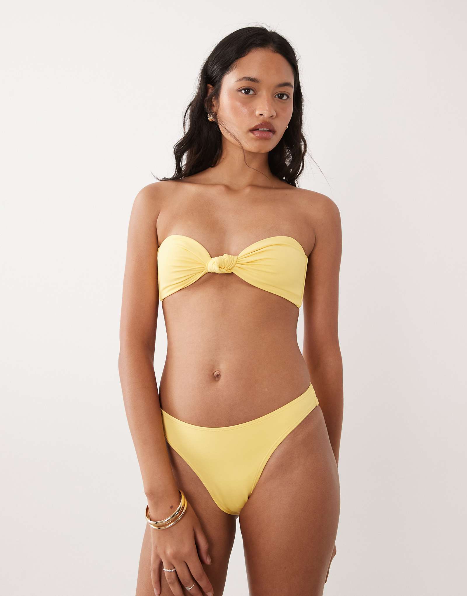 Good American matte good waist cheeky bikini bottom in lemon - part of a set yellow 13390₽
