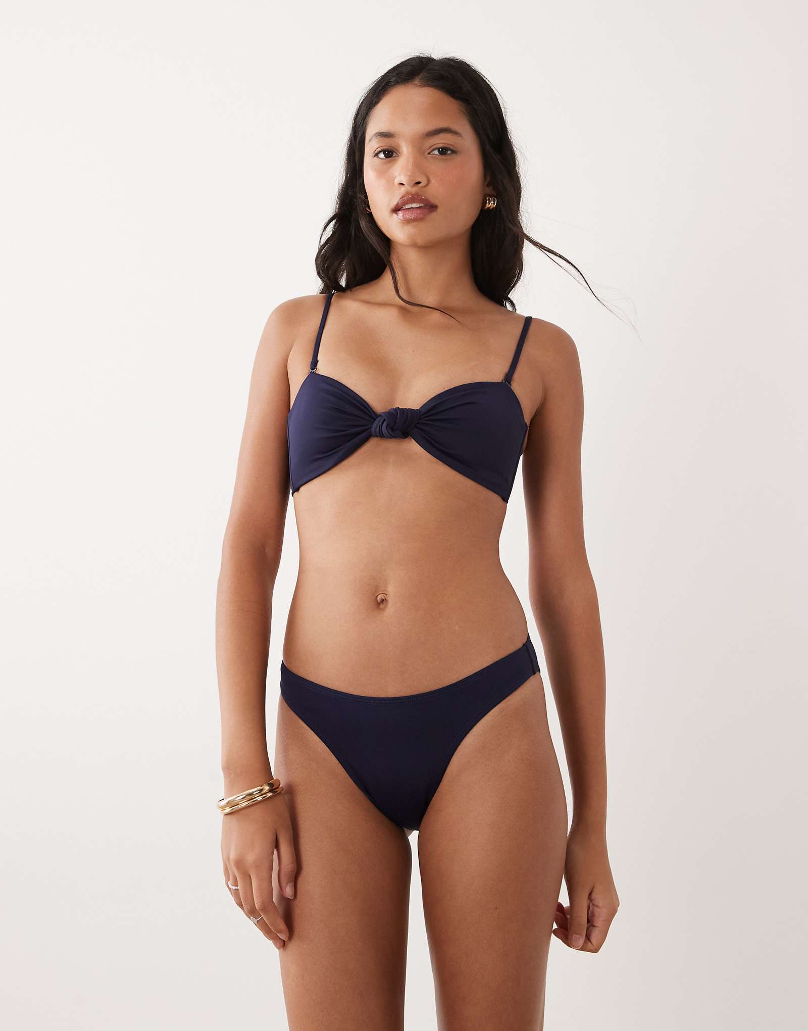 Good American matte good waist cheeky bikini bottom in navy - part of a set horizon ink 13390₽