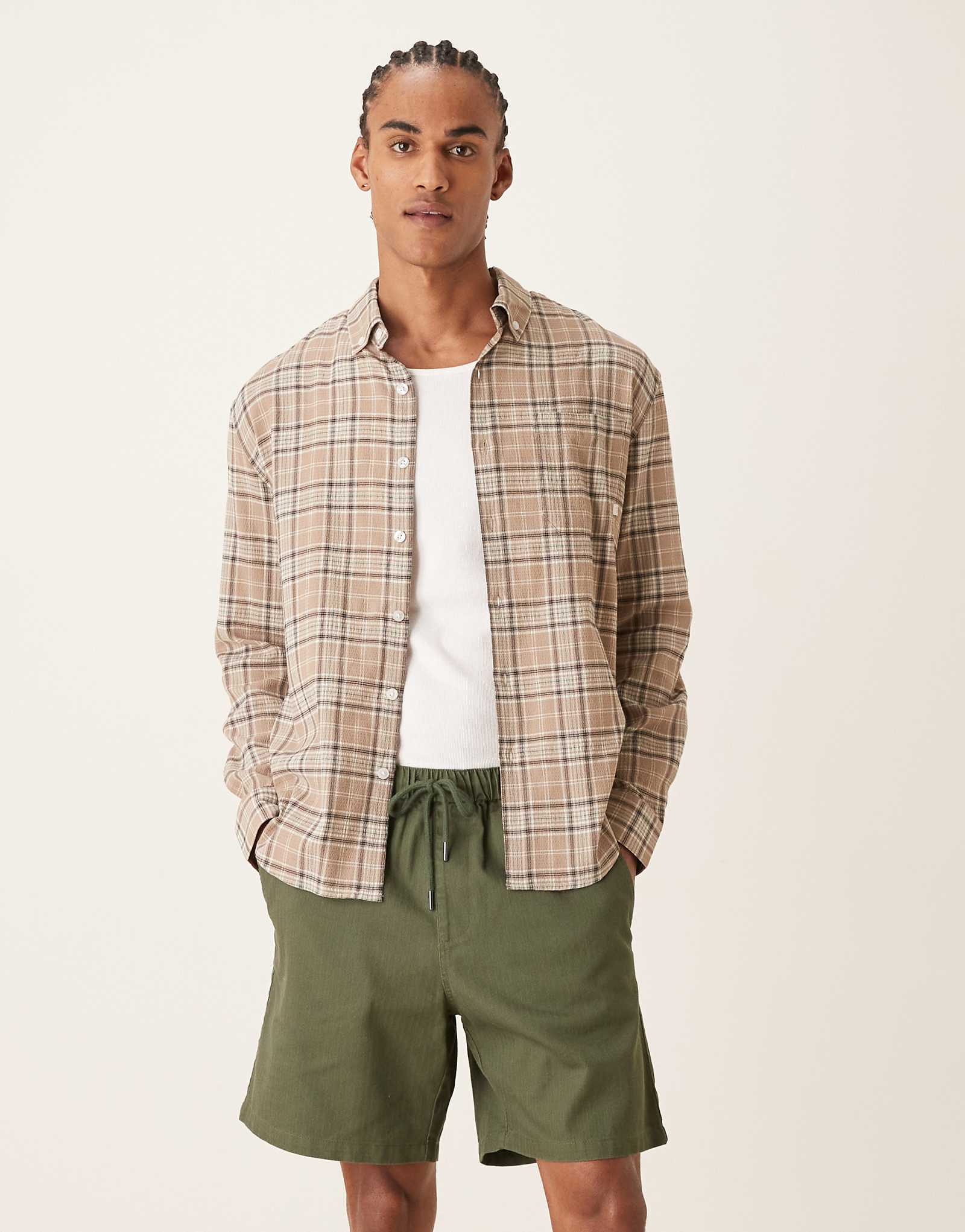 Farah Swinton drawstring shorts in khaki khaki 21690₽