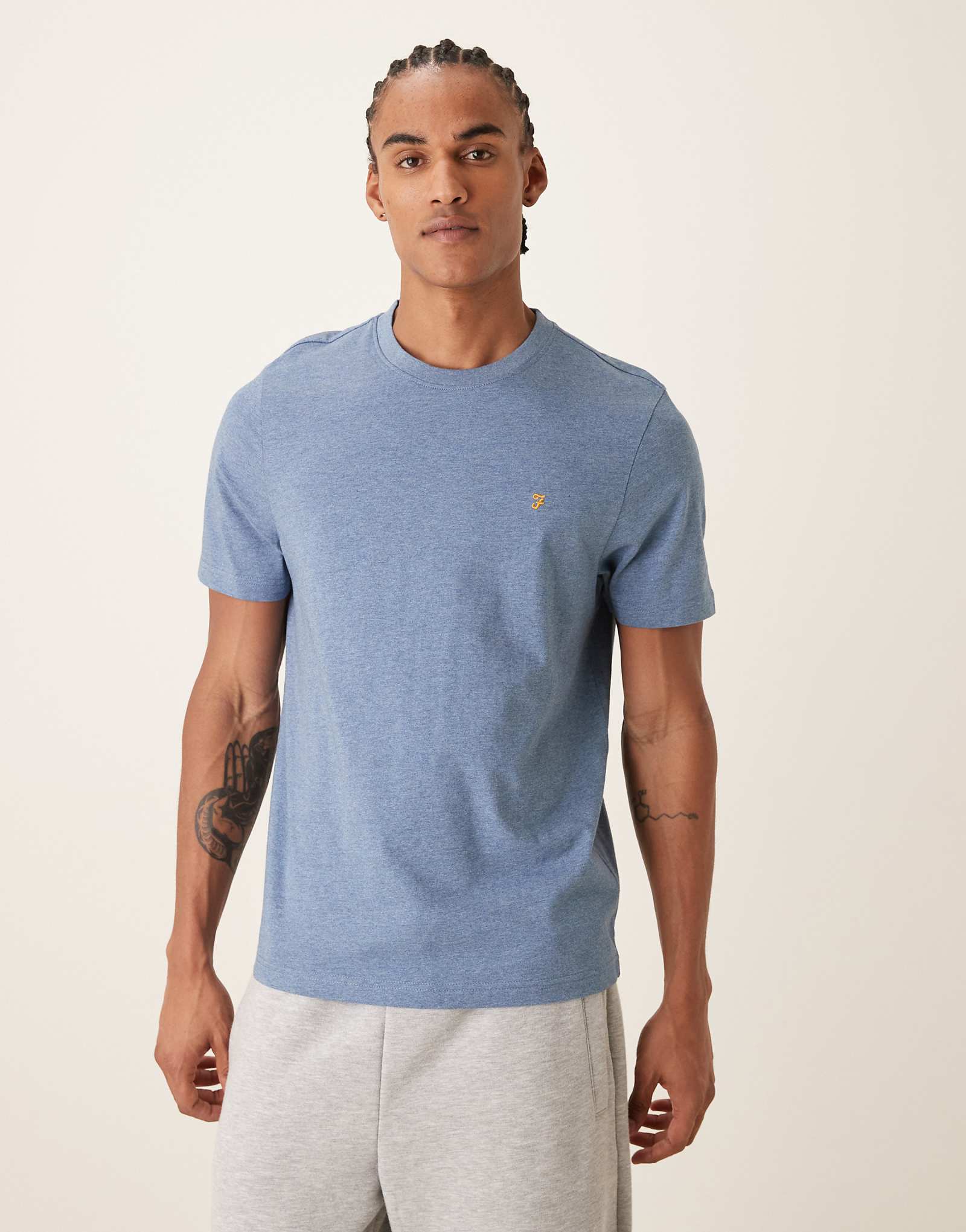 Farah Danny short sleeve regular fit logo T-shirt in blue blue 10090₽