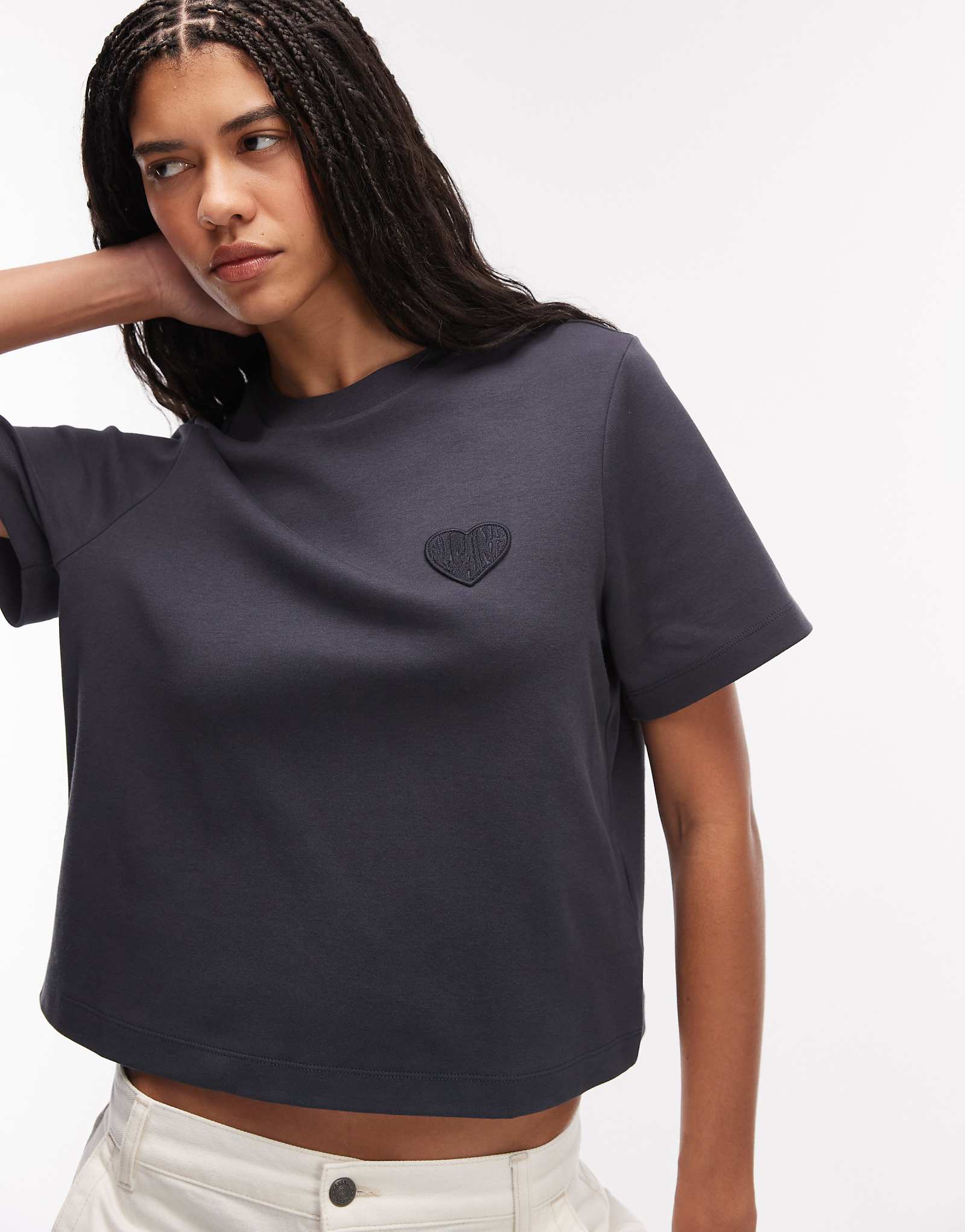 AllSaints lover lisa short sleeve t-shirt in blue blue 19590₽