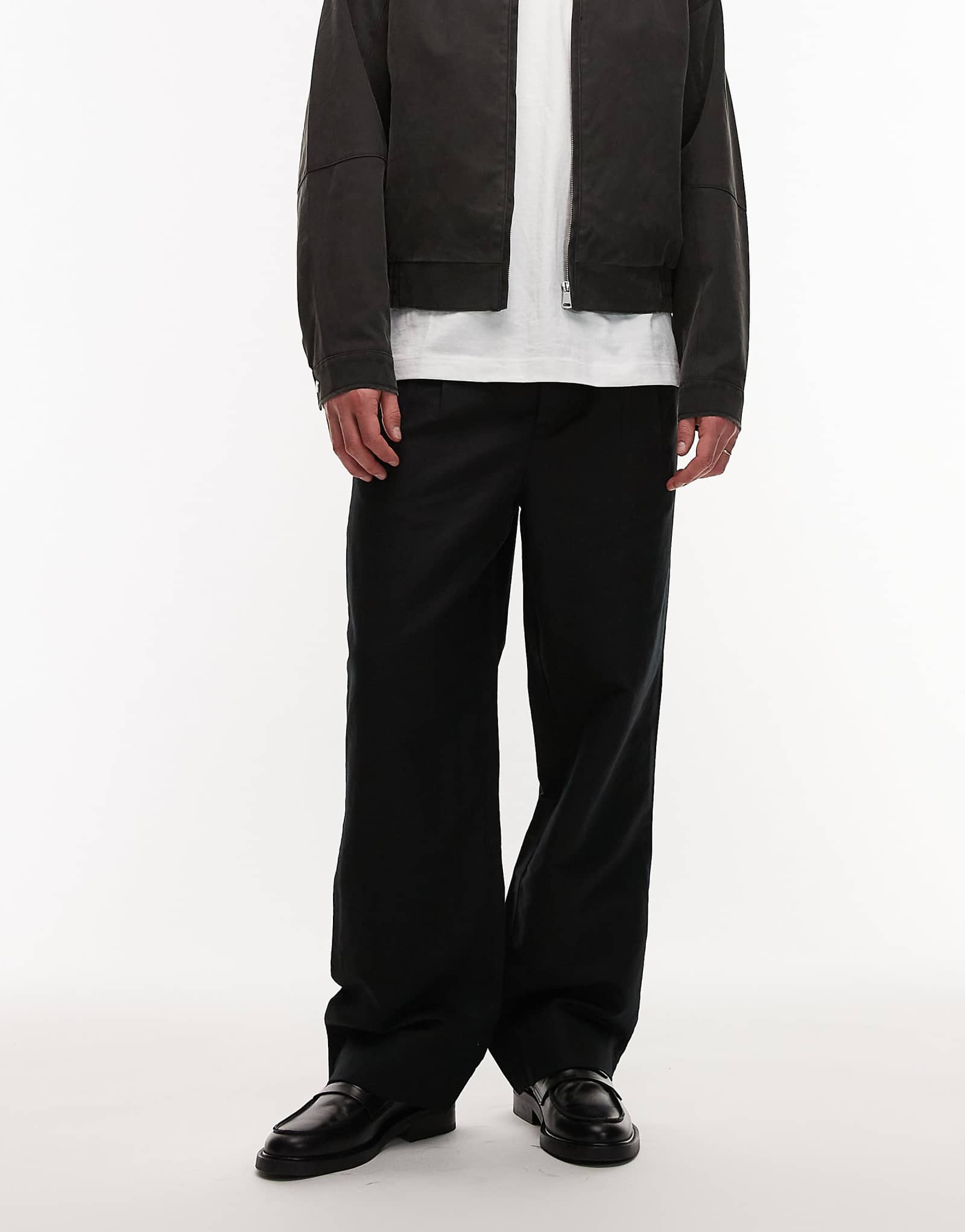 AllSaints Roland tailored pants in black faded black 38990₽