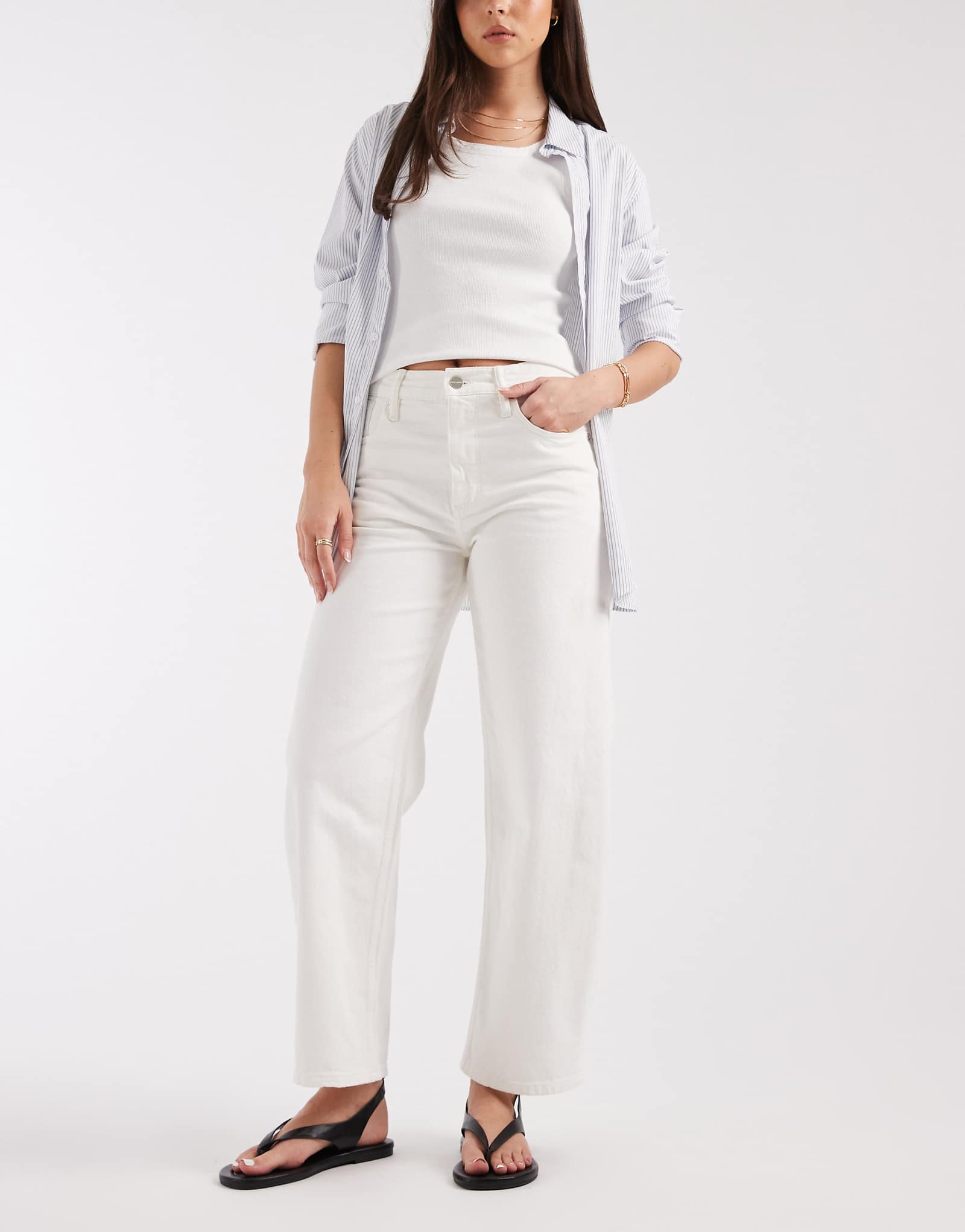 AllSaints Sadie denim barrel leg jeans in white white 41890₽