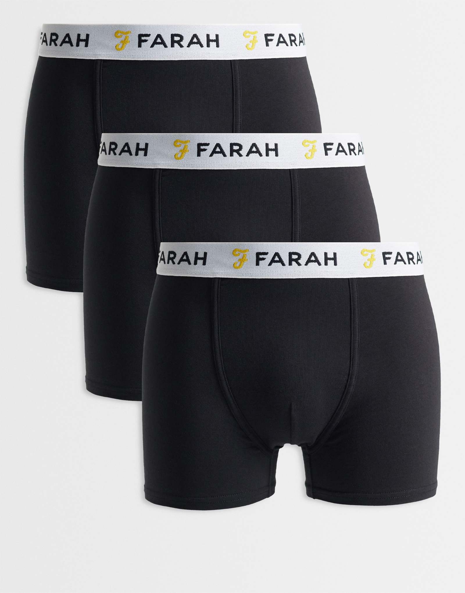 Farah Hummond 3-pack jacquard logo boxer shorts in black black plain 11590₽