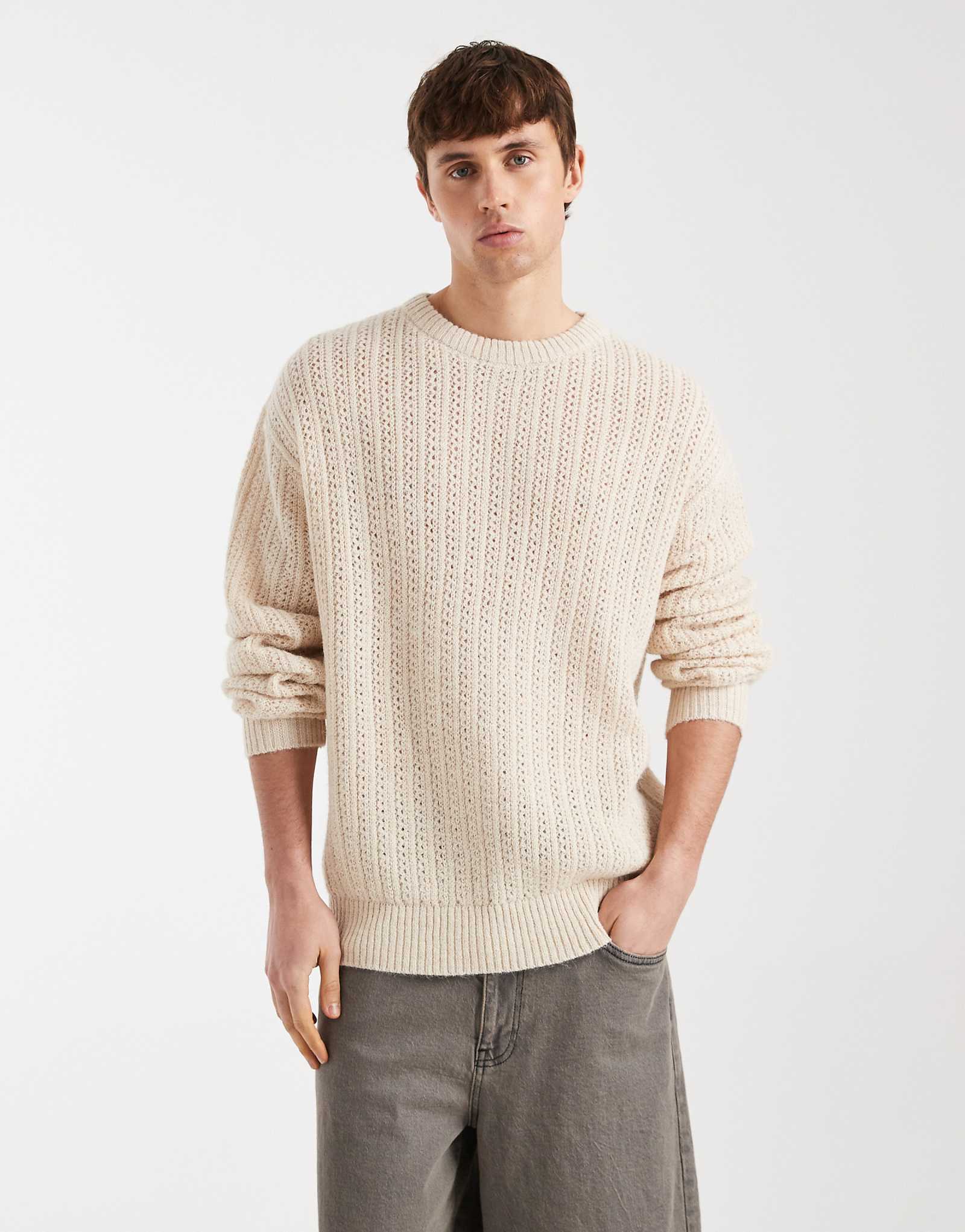 Redefined Rebel Axel boxy fit knit sweater in beige beige 13590₽