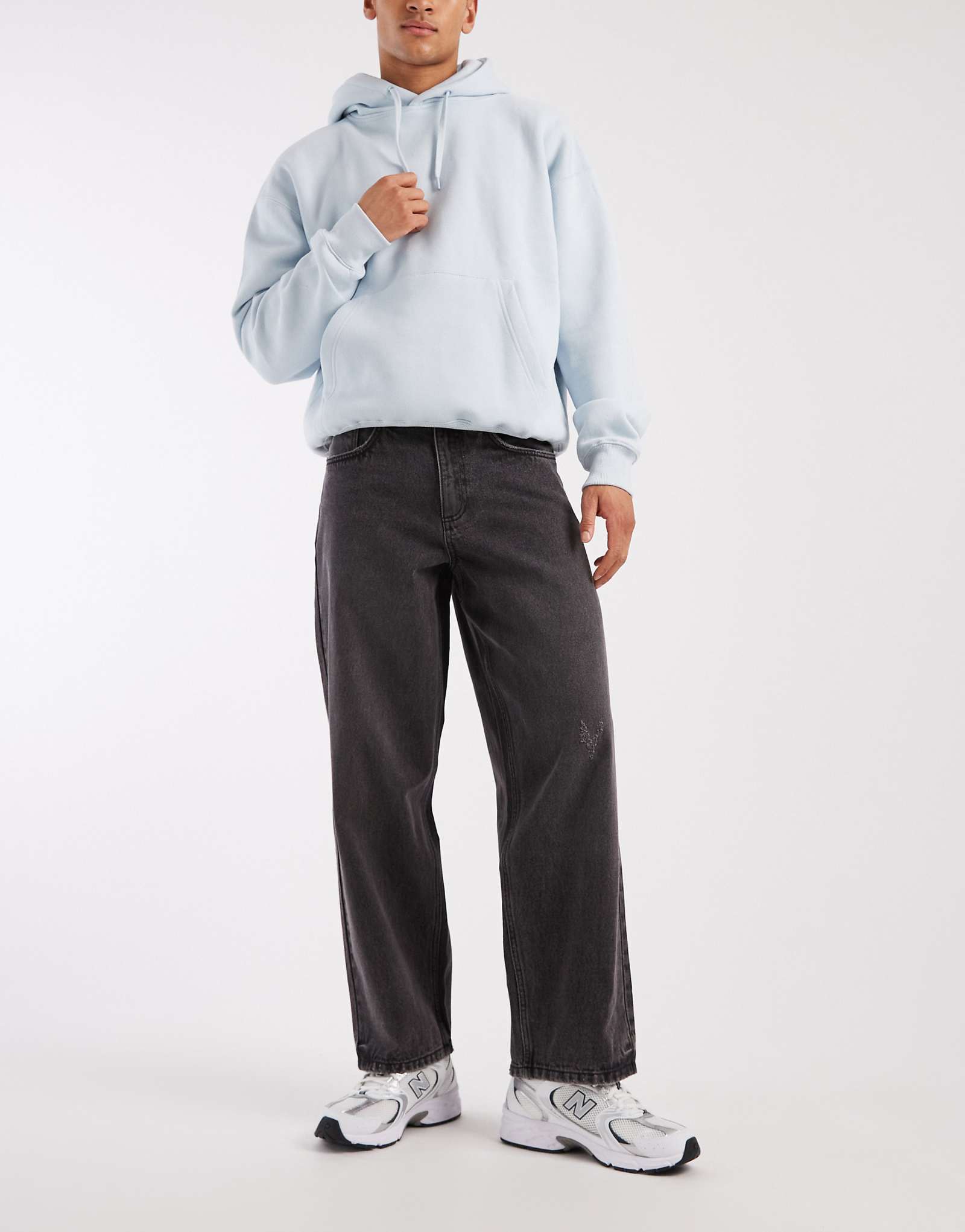 Redefined Rebel Bronx baggy fit jeans in washed black black