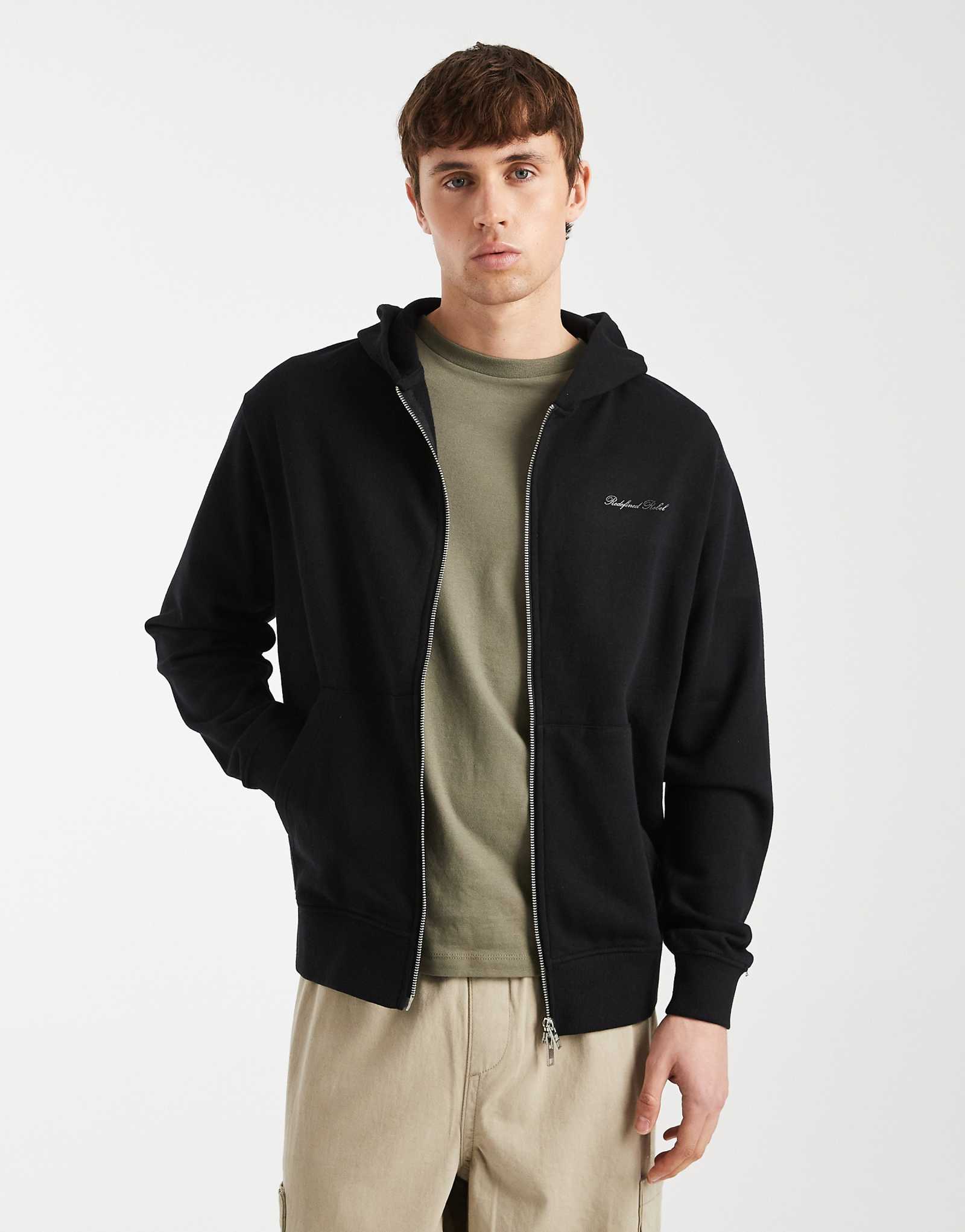 Redefined Rebel Jack double zip hoodie in black black 11790₽