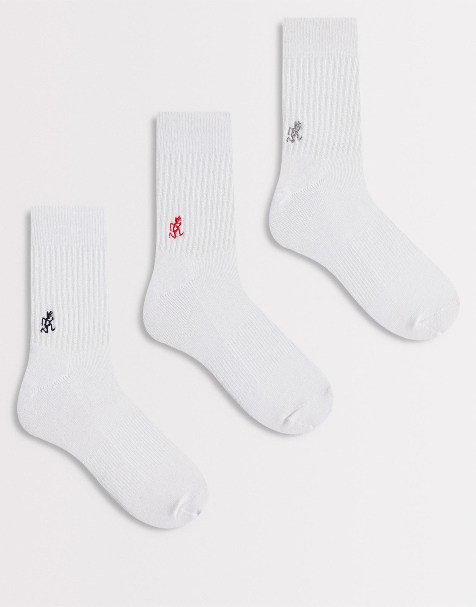 Gramicci 3 pack basic crew socks in white white 7590₽