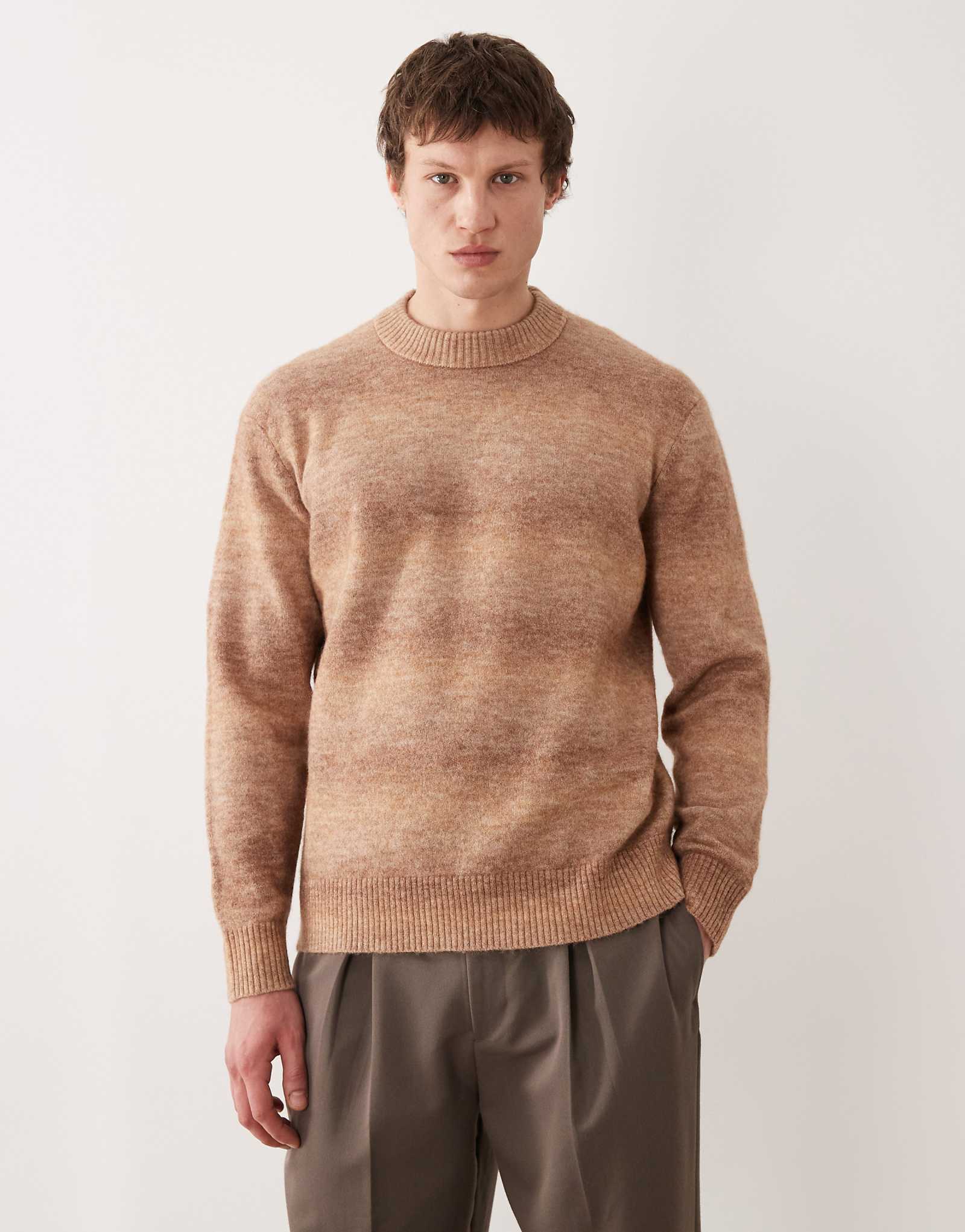 Selected ombre knit sweater in brown chocolate chip 23290₽