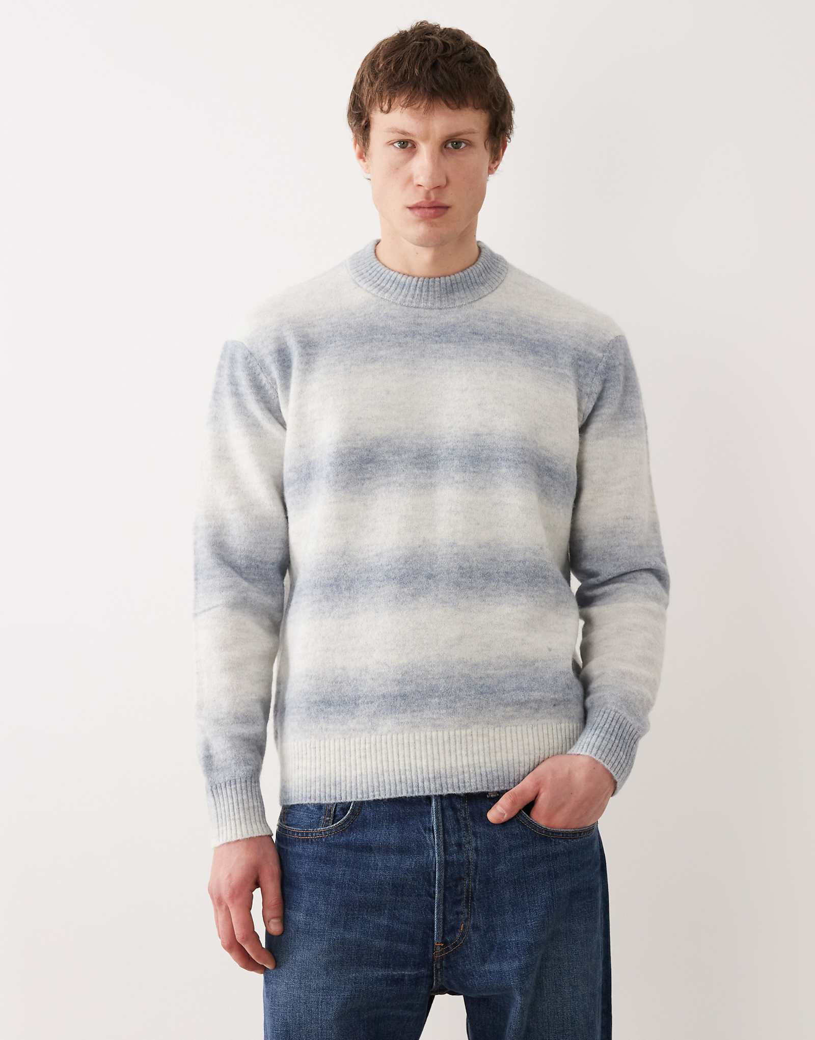 Selected ombre knit sweater in blue dusty blue 23290₽