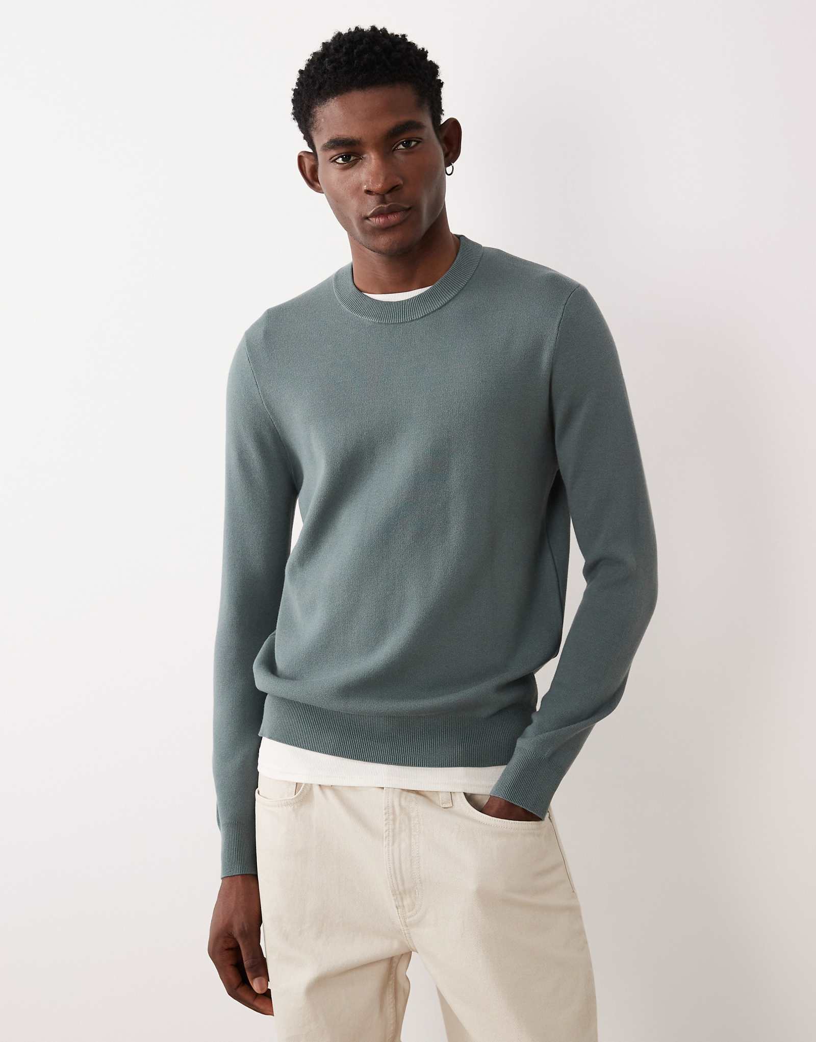 Mango performance knit sweater in dusty blue blue 15490₽