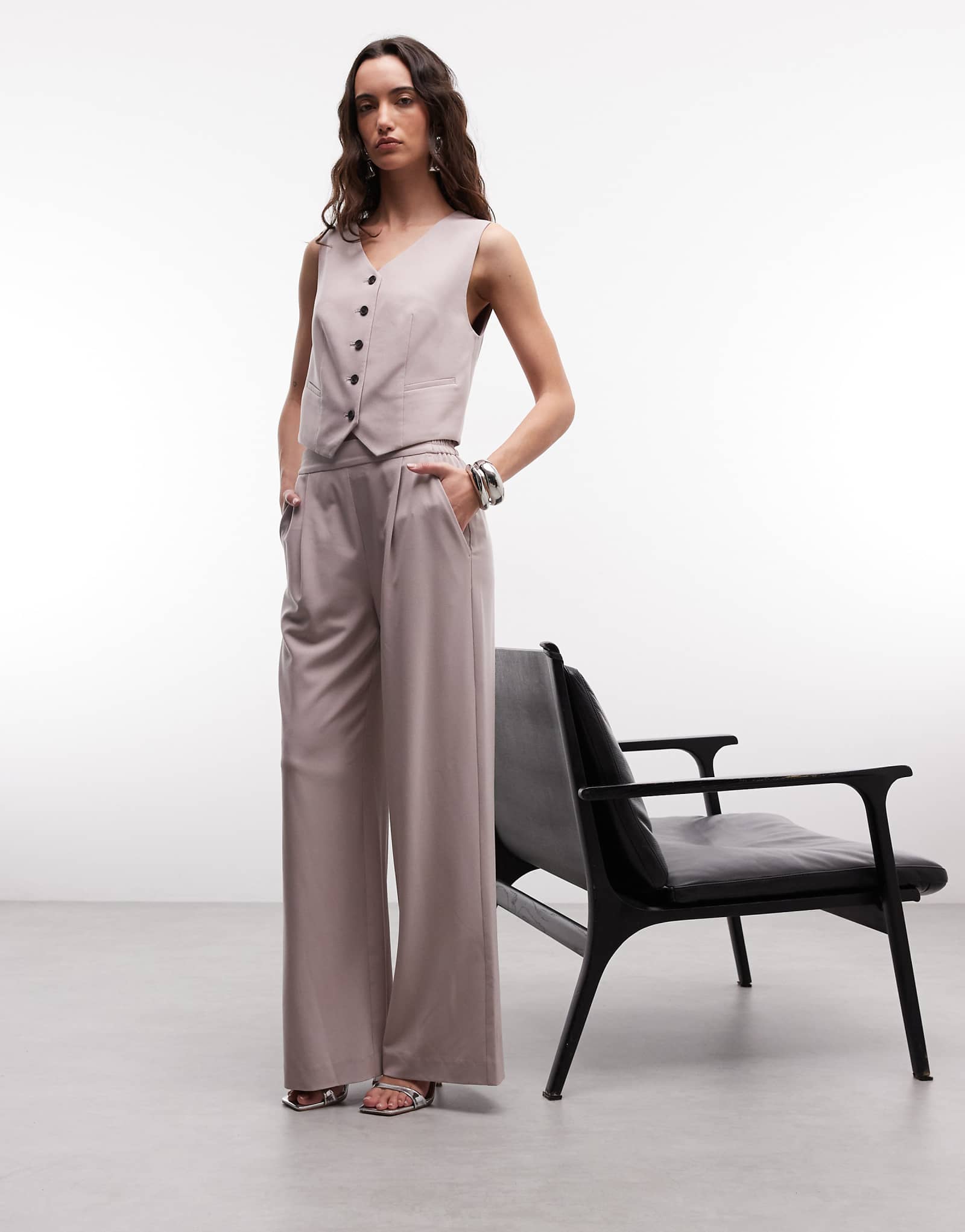 AllSaints aleida wide leg suit pants in lilac lilac purple 41890₽