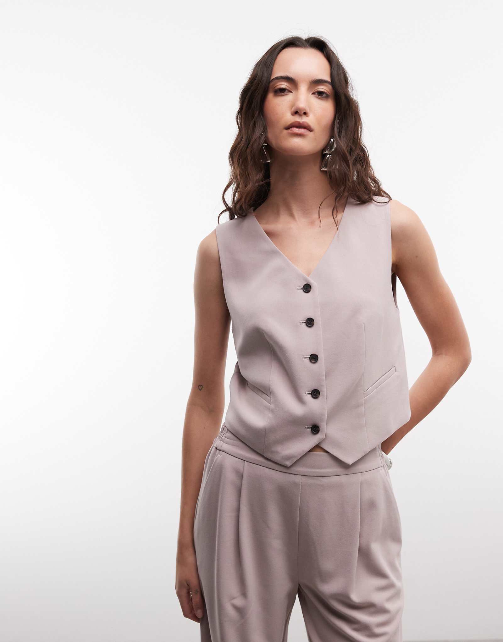 AllSaints aleida tailored vest in lilac lilac purple 29890₽