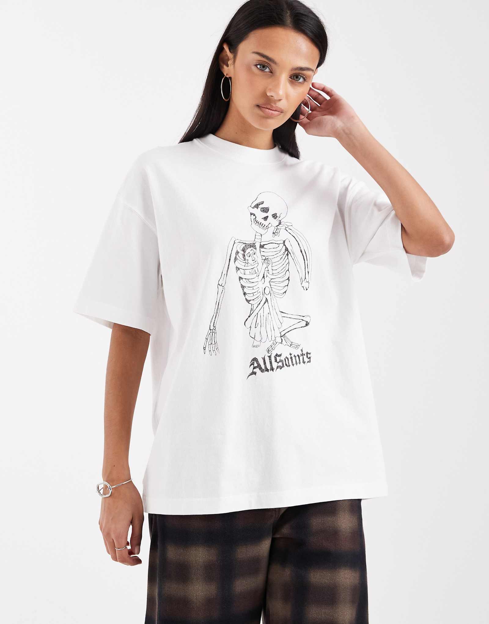 AllSaints Etta Snakehead back graphic tee in white white 17790₽