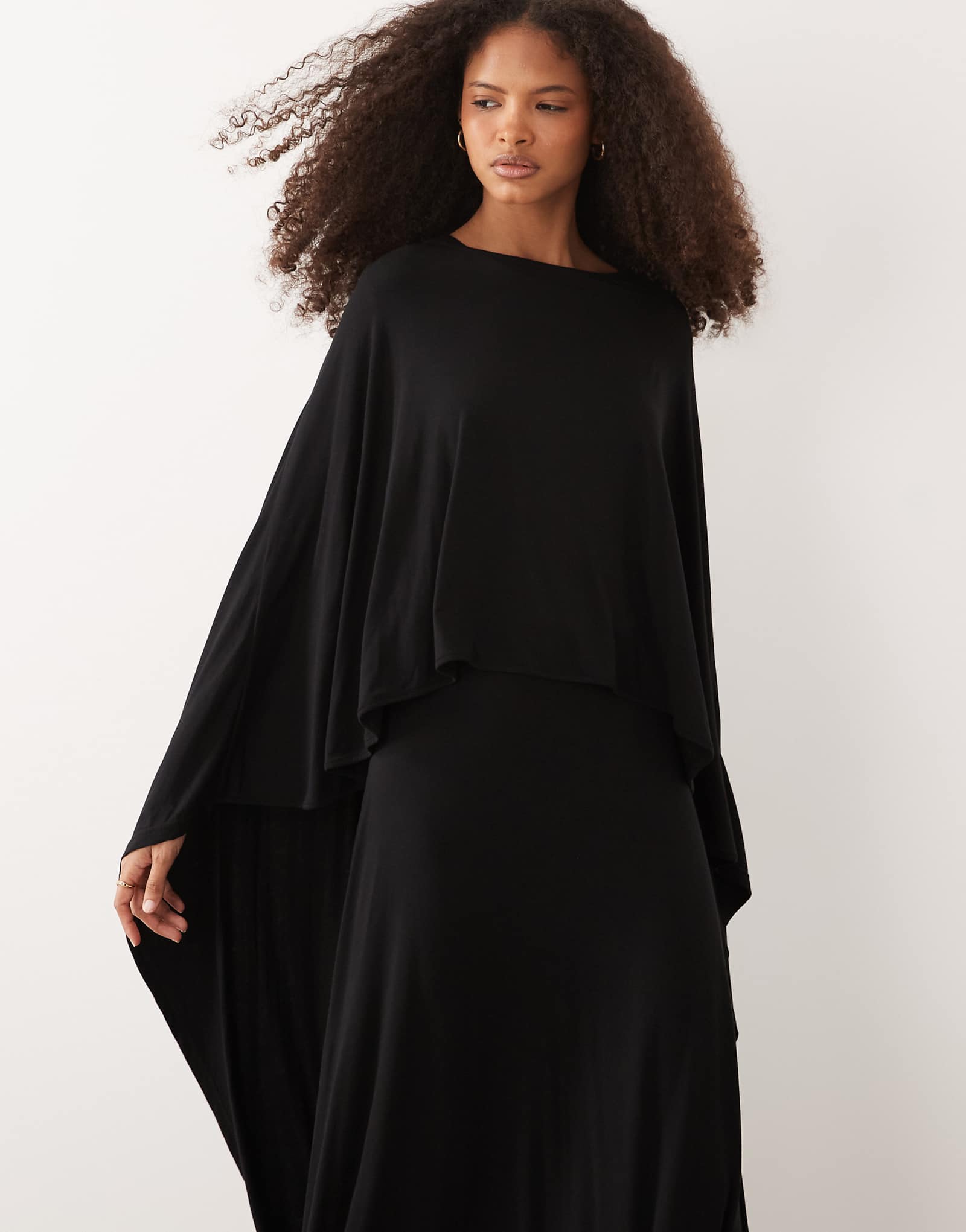 IYAL long sleeve jersey cape in black black 18590₽