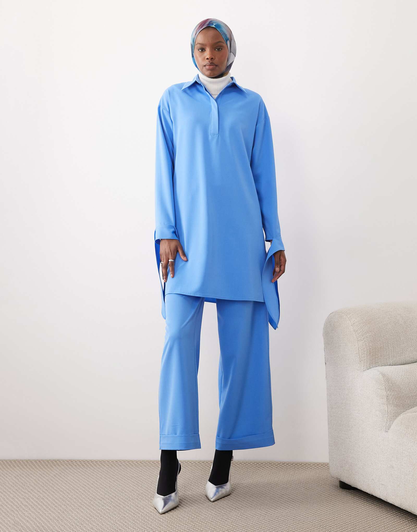 IYAL slim leg pants in blue - part of a set blue