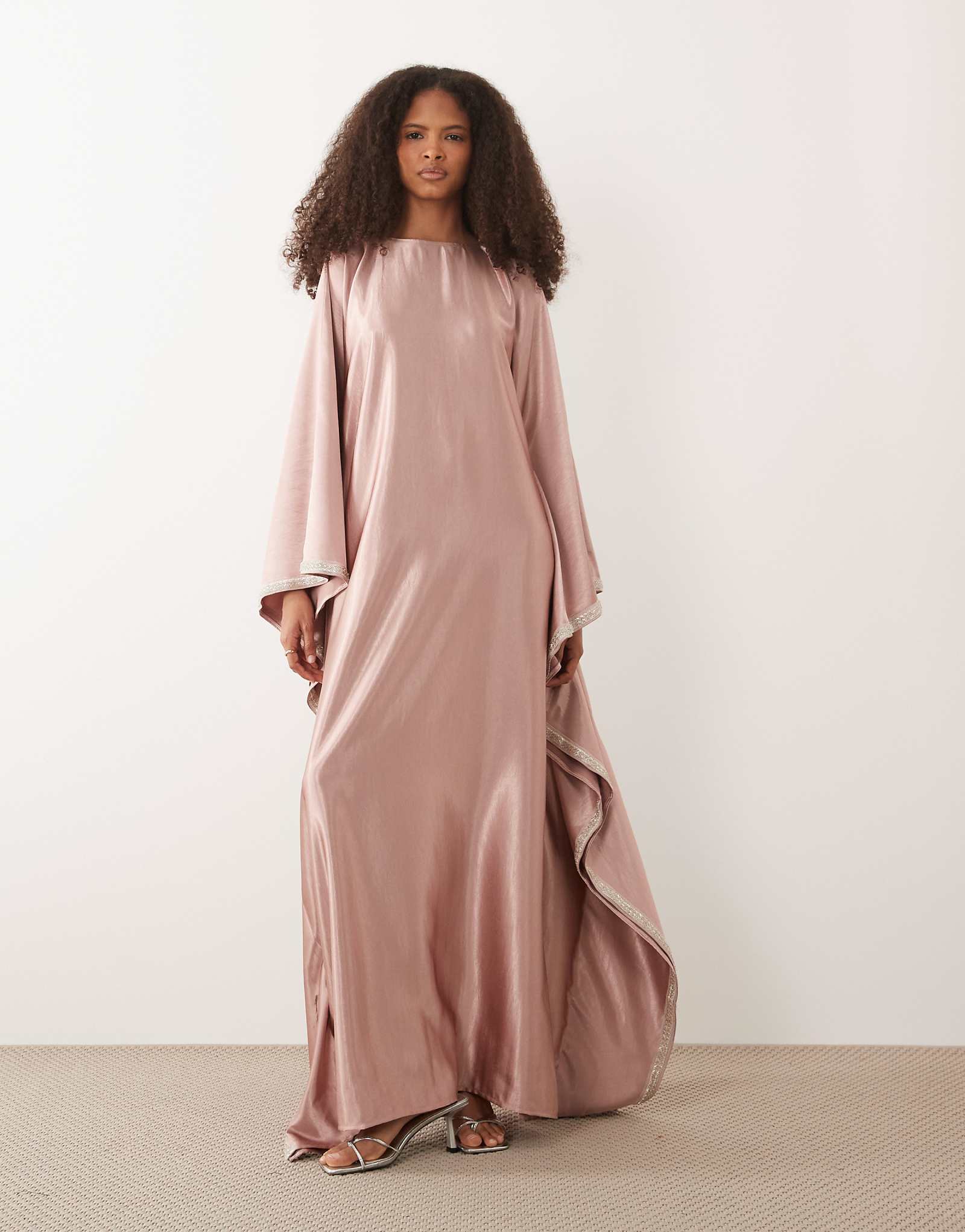 IYAL embellished side panel kaftan maxi dress in light brown brown 31990₽
