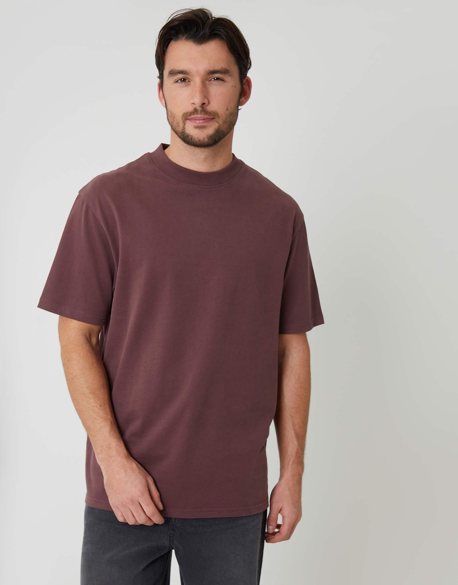 Threadbare crew neck relaxed fit t-shirt in plum plum 3290₽