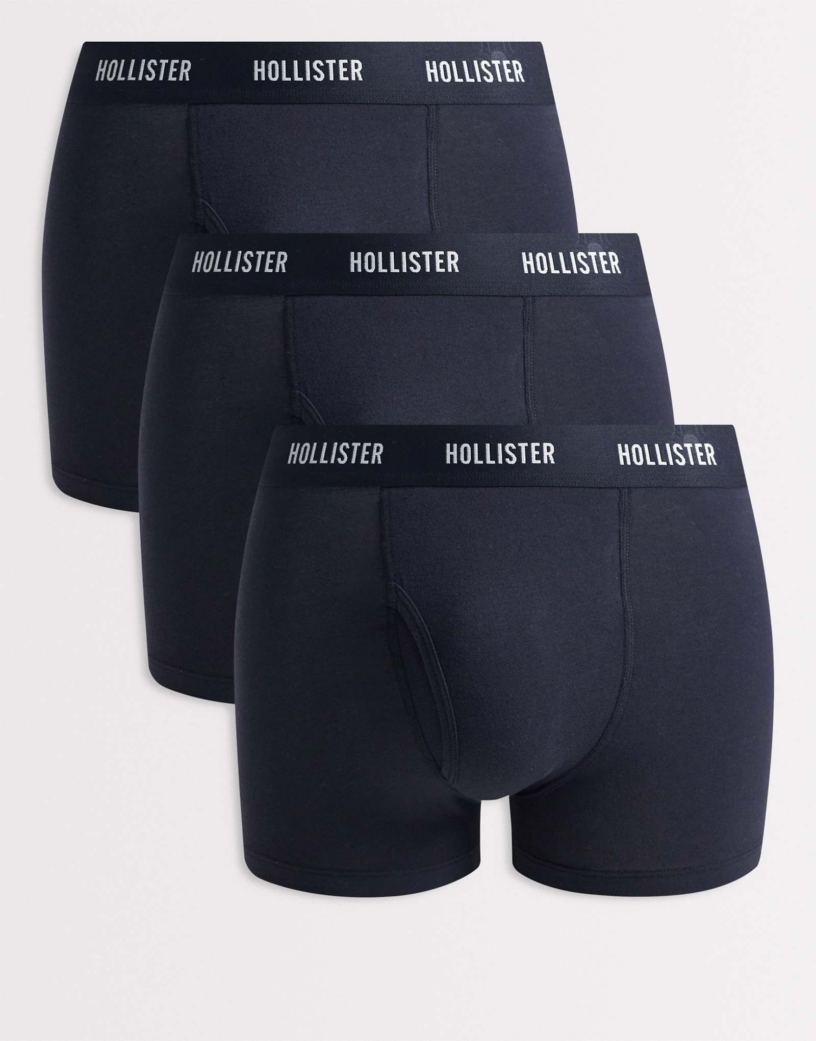 Abercrombie -amp Fitch 3 pack black waistband boxers in gray and black black 7790₽