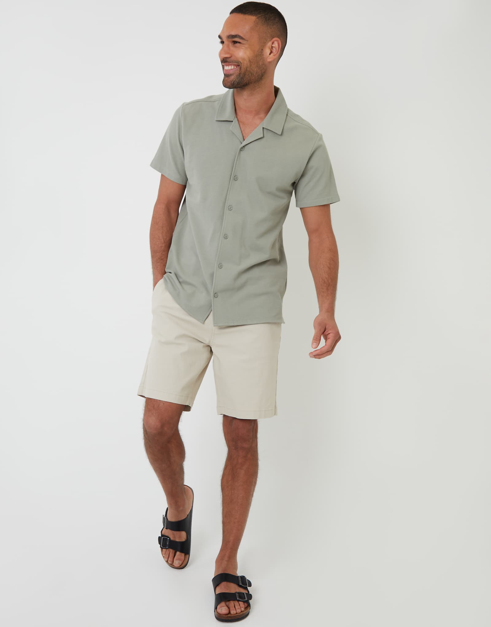 Threadbare short sleeve shirt in sage green sage green 5390₽