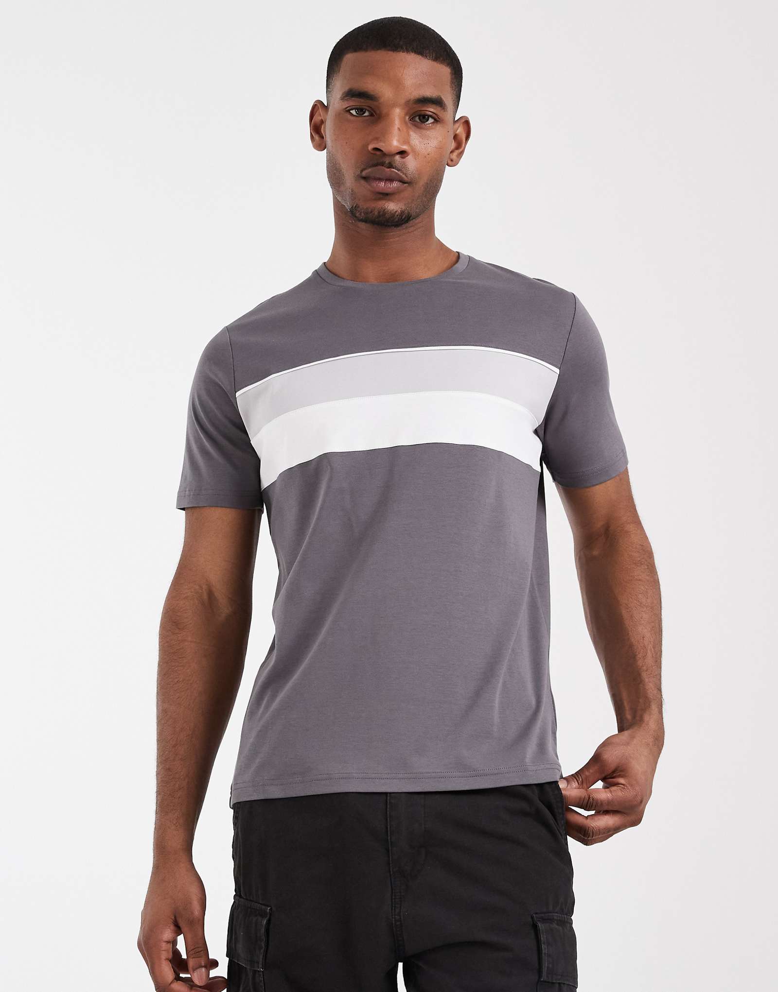 CAPO mercerized t-shirt in gray stripes gray 8790₽