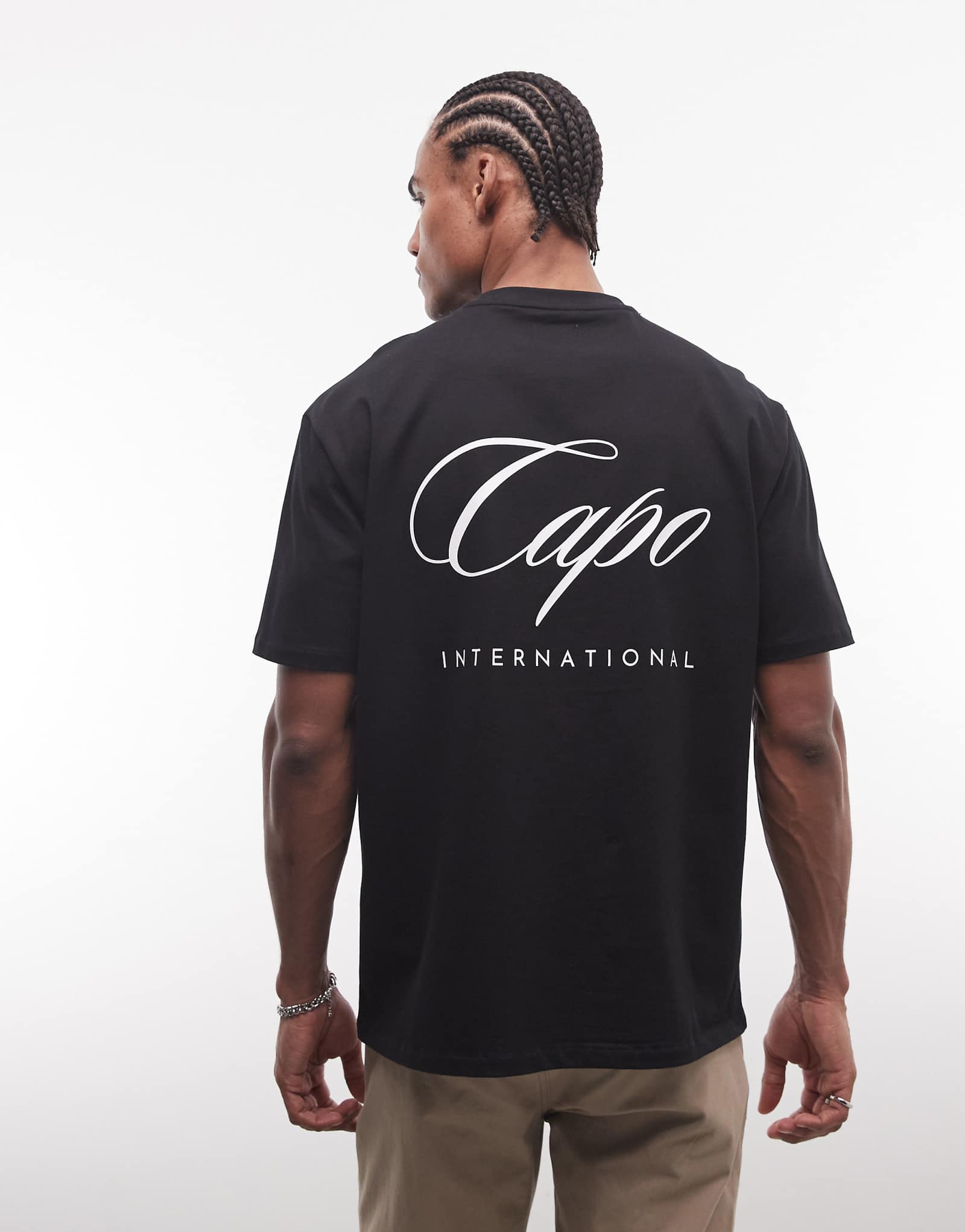 CAPO international logo back print T-shirt in black black 9290₽