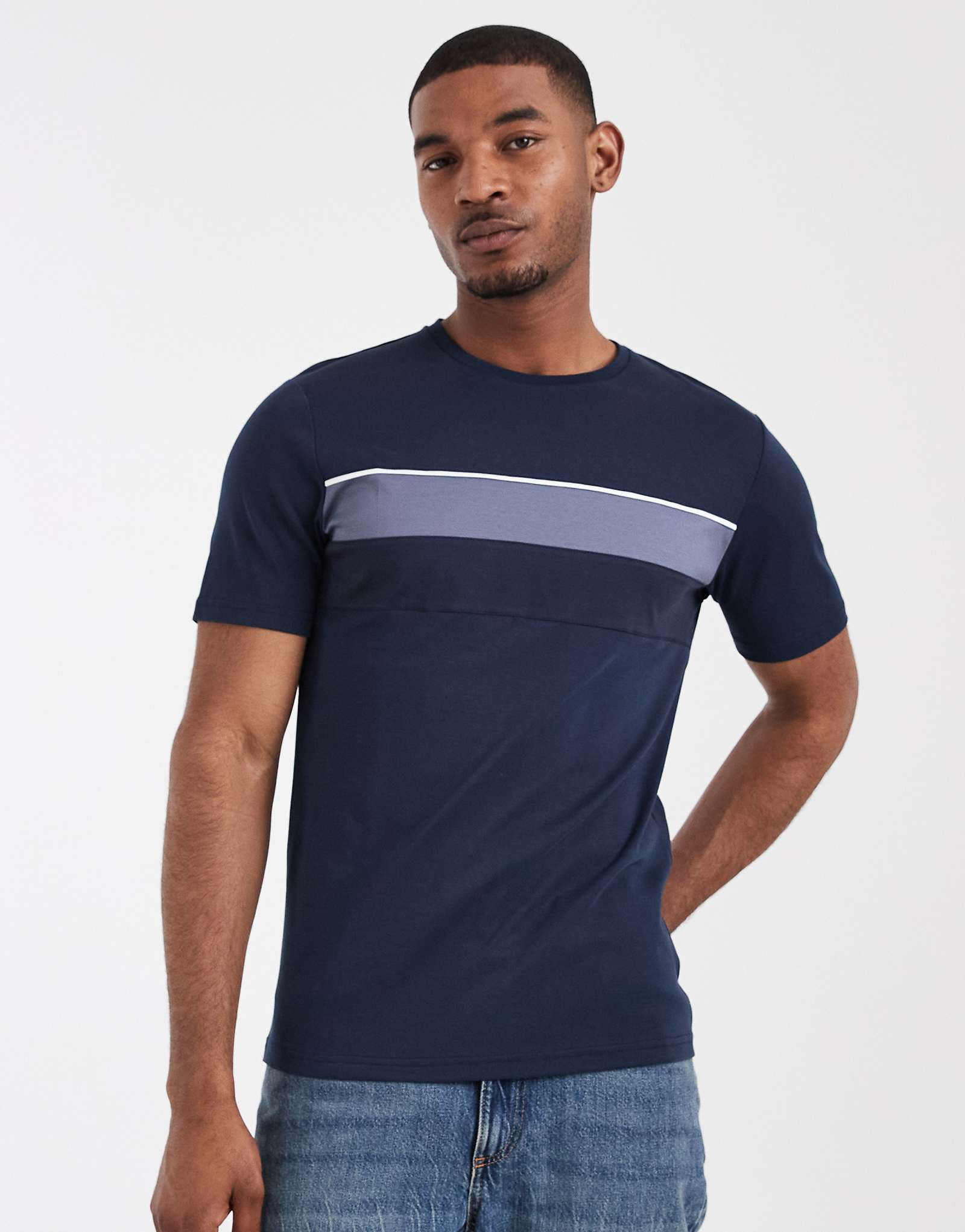 CAPO mercerized t-shirt in navy stripes navy 8790₽