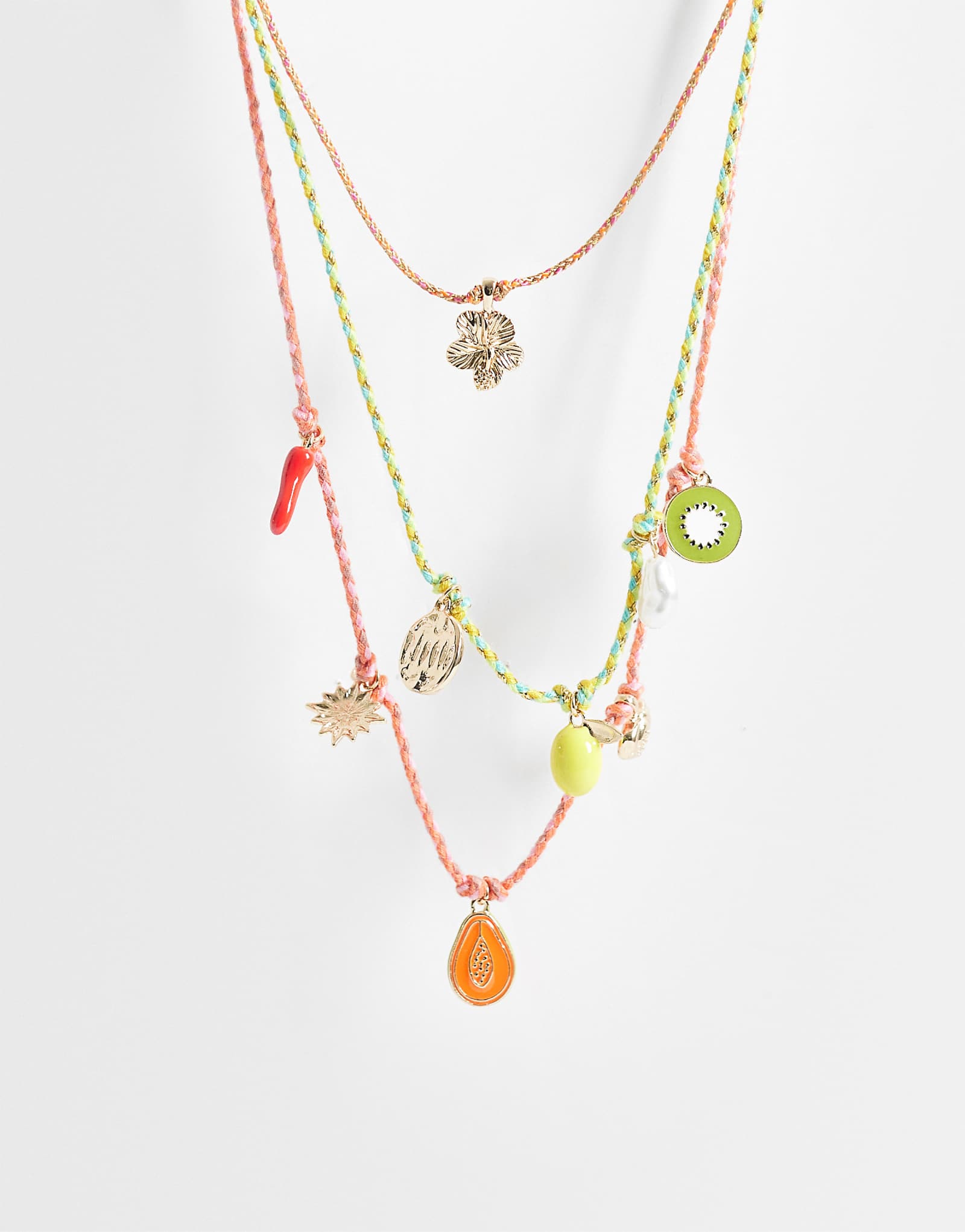 Accessorize 3 pack cord charm necklaces multi 6190₽