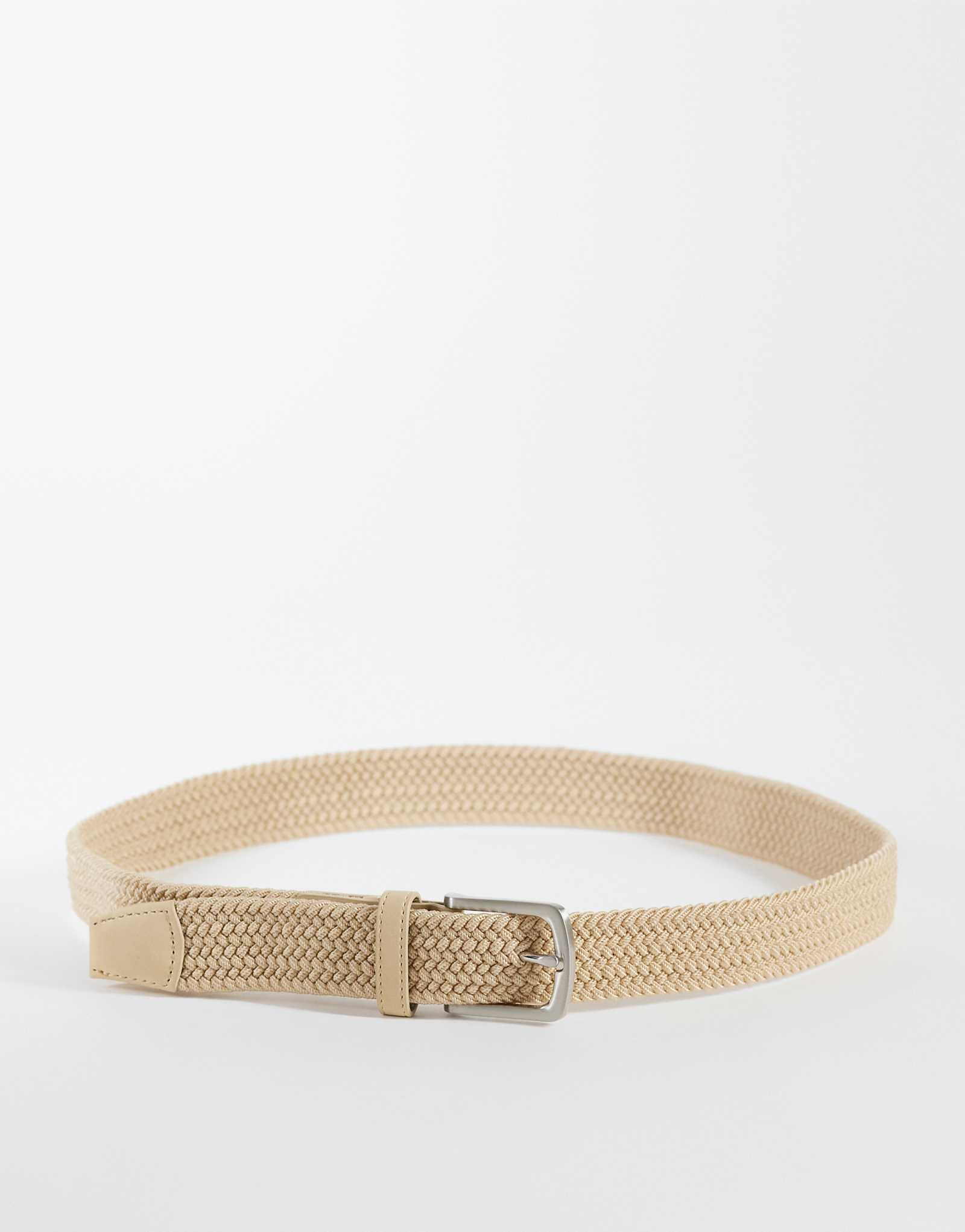 River Island woven belt in stone stone 5790₽