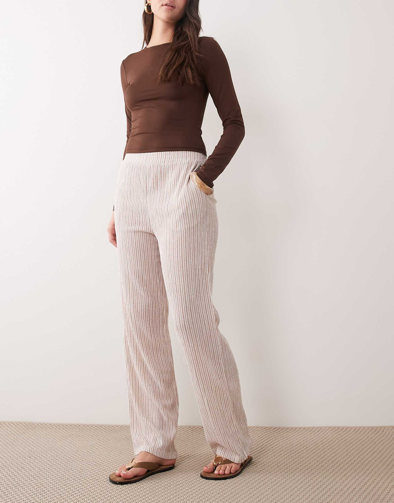 JDY wide leg pants in brown stripe brown 7790₽