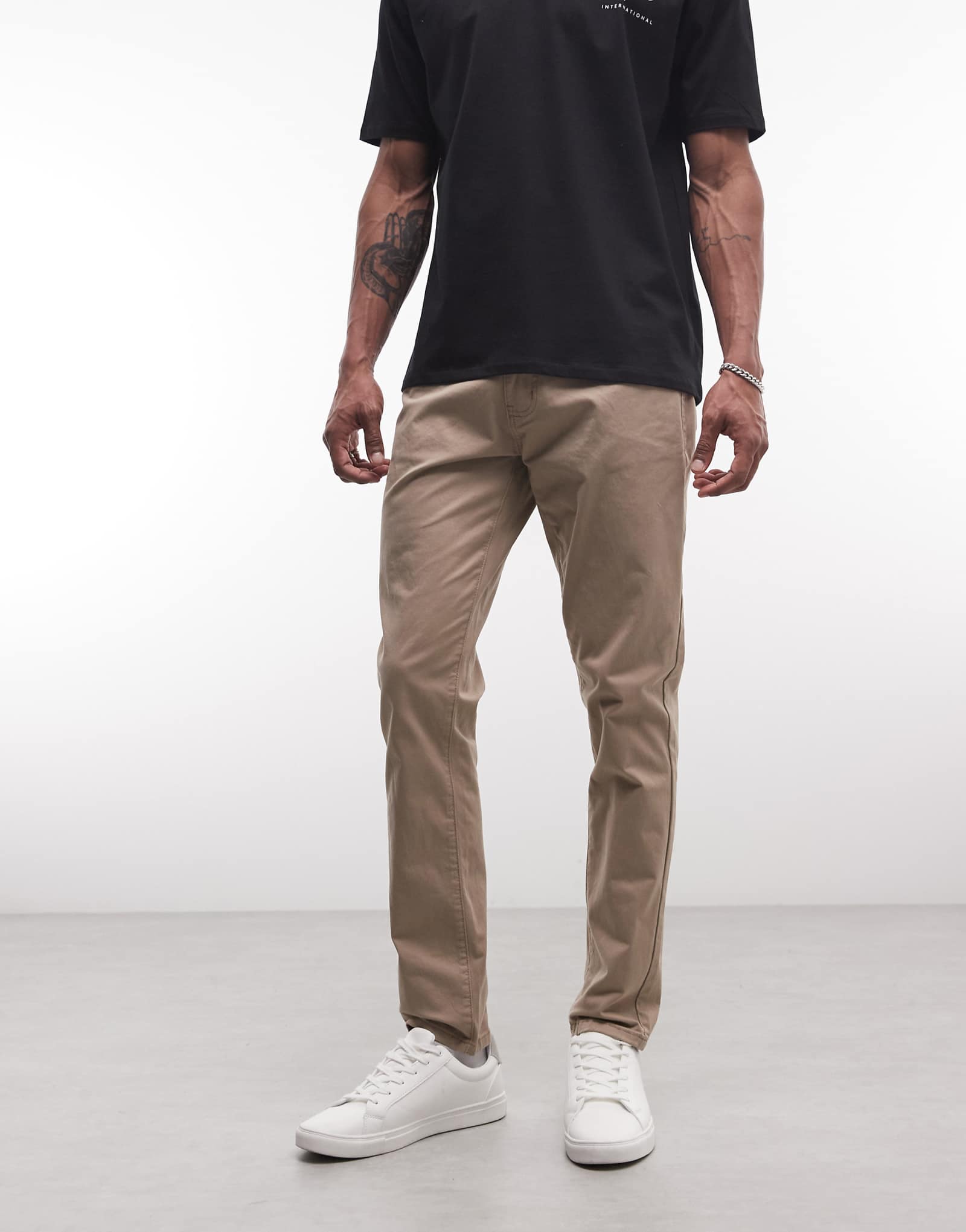 CAPO slim fit chino pants in oatmeal oatmeal