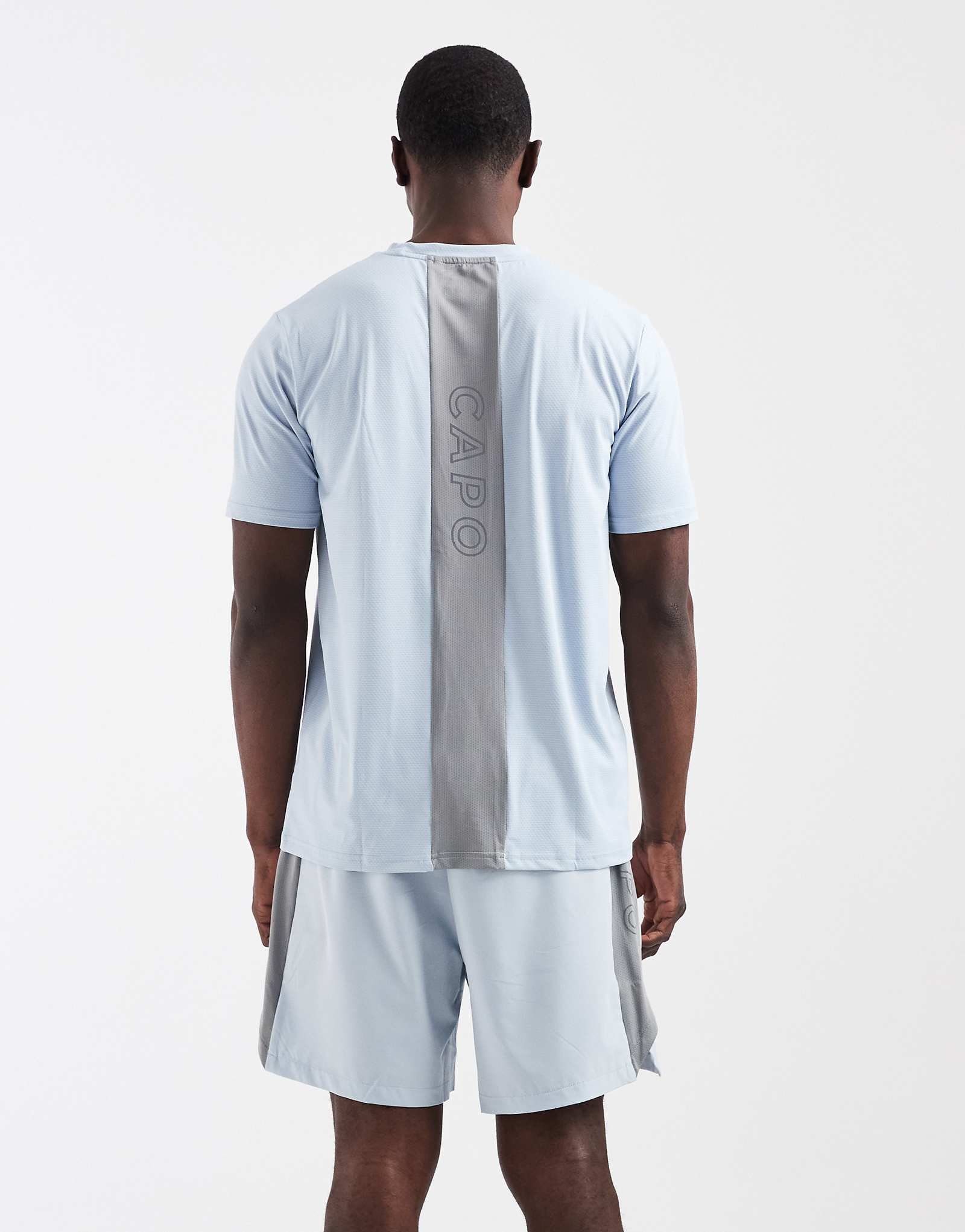 CAPO Active Performance T-shirt with logo back print in light blue - part of a set light blue 8090₽
