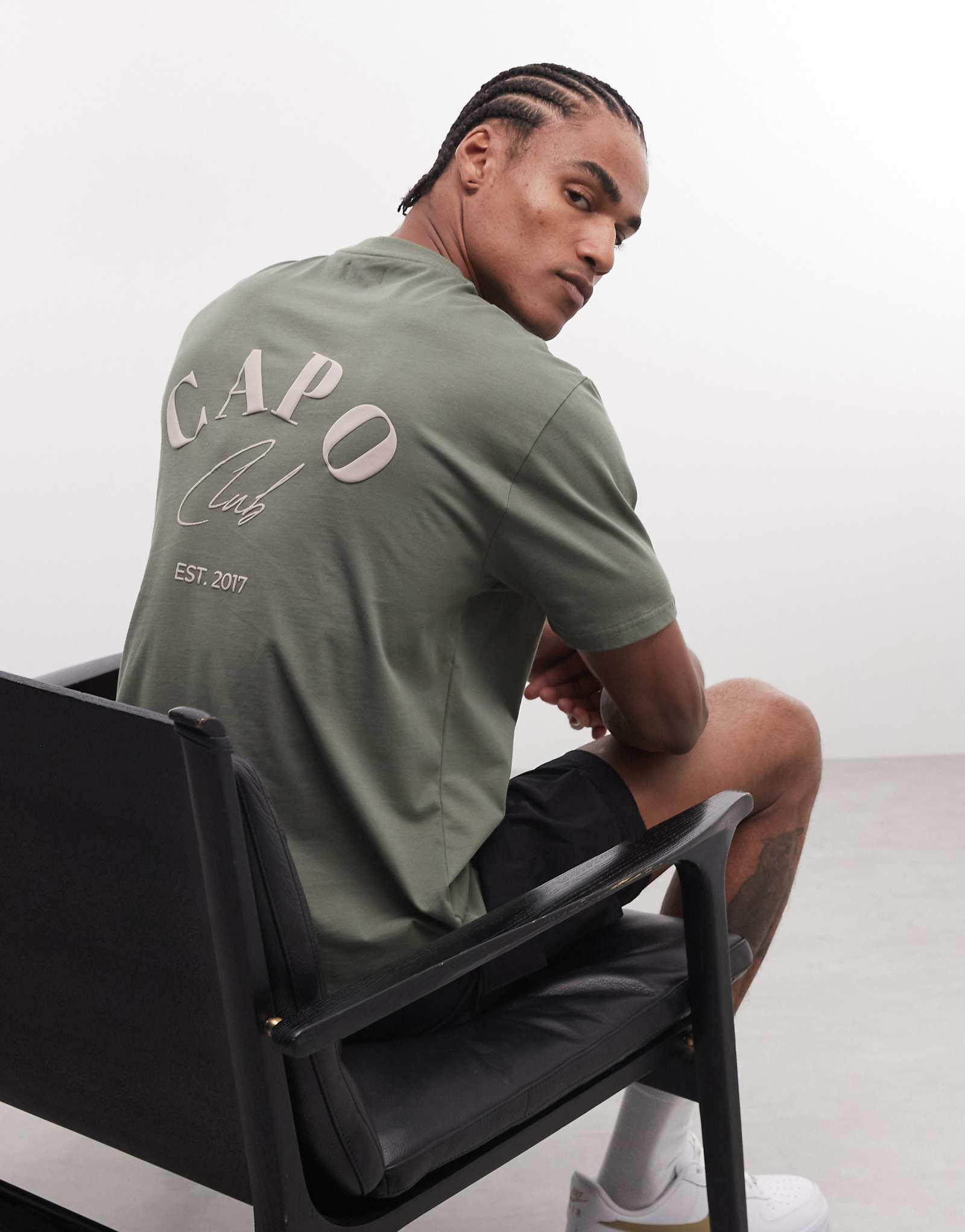 CAPO beach club logo back print T-shirt in green green 9290₽