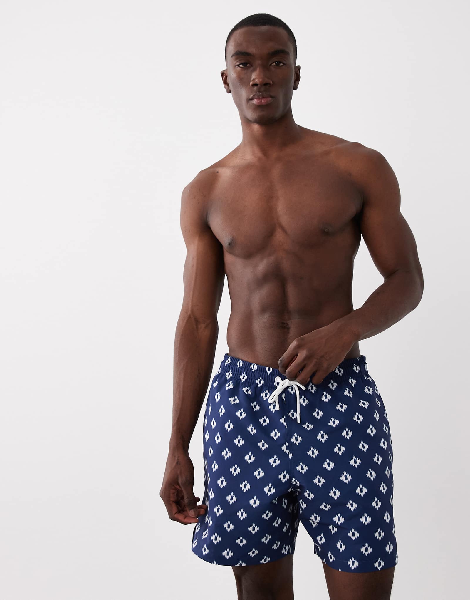 Mango geometric print swim shorts in navy navy 13590₽