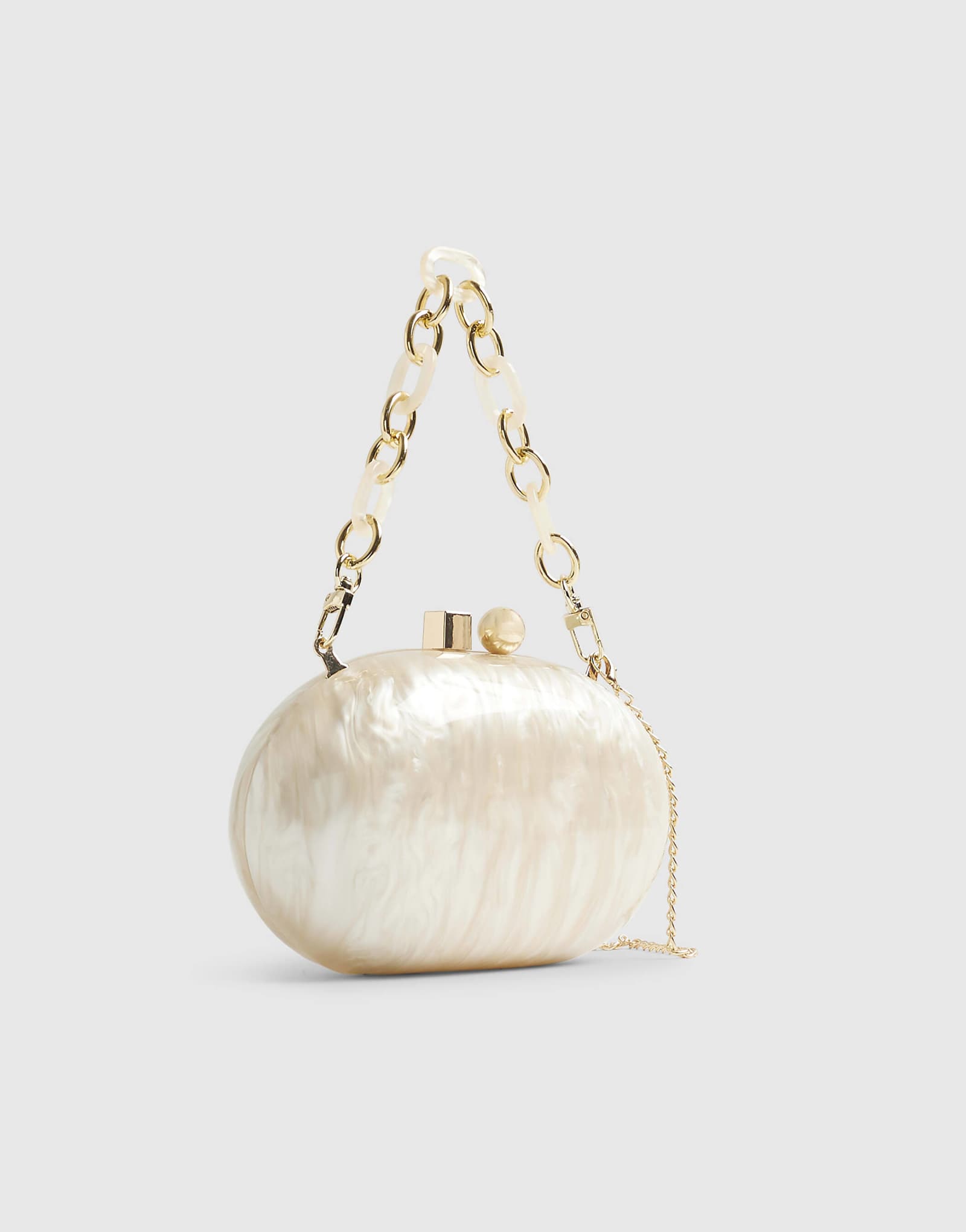 River Island marble hard shell clutch bag in cream cream 13190₽