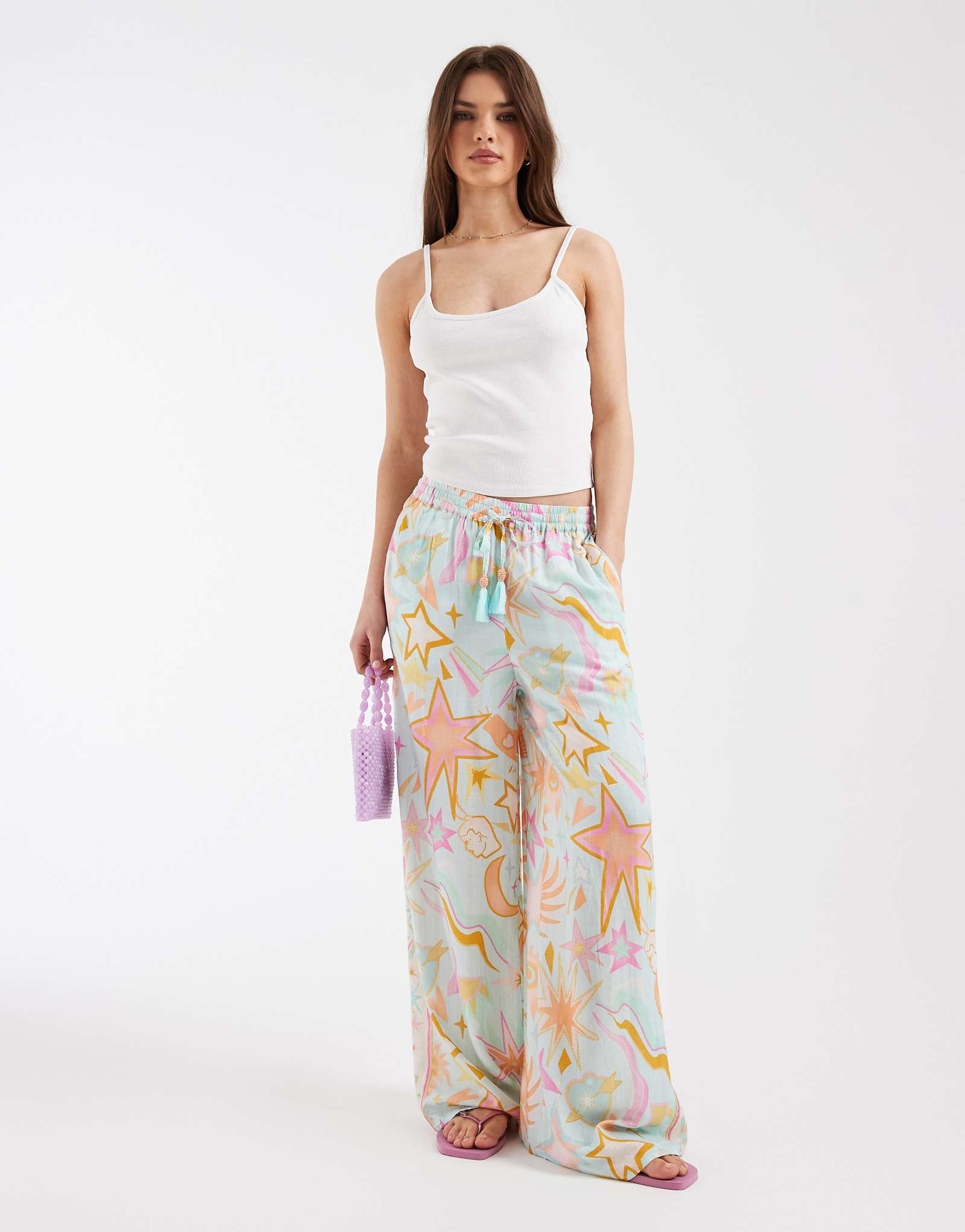 Never Fully Dressed beach pants in blue sun print blue sun 16290₽