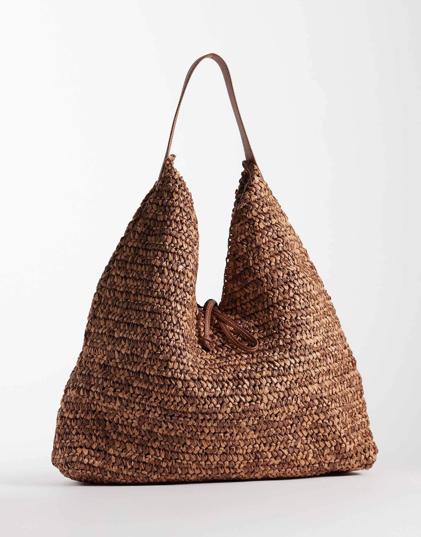 Becksondergaard premium siena straw slouchy tote in neutral brown neutral brown 30190₽