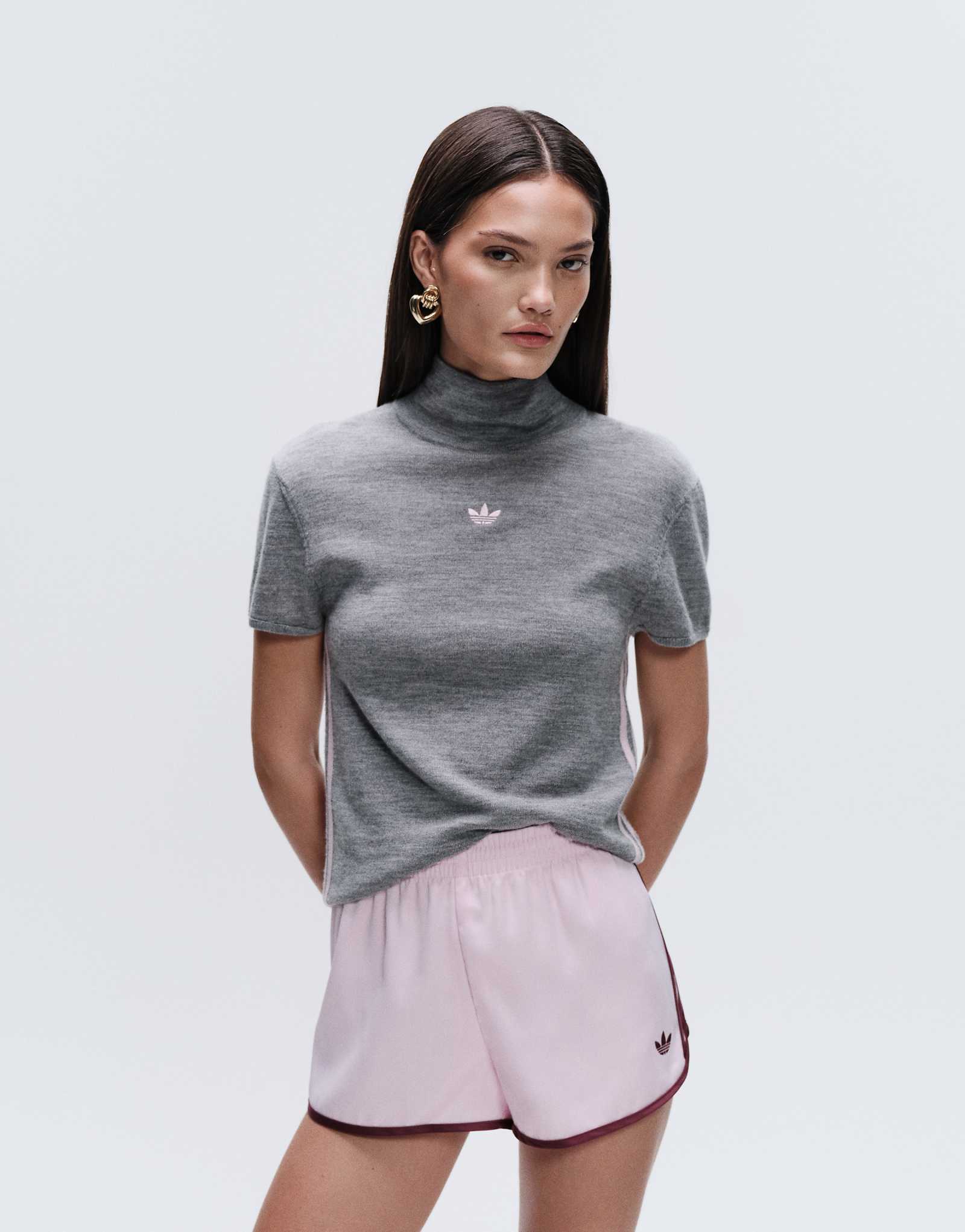 Adidas Originals x ASOS 100 wool knit turtle neck in gray gray
