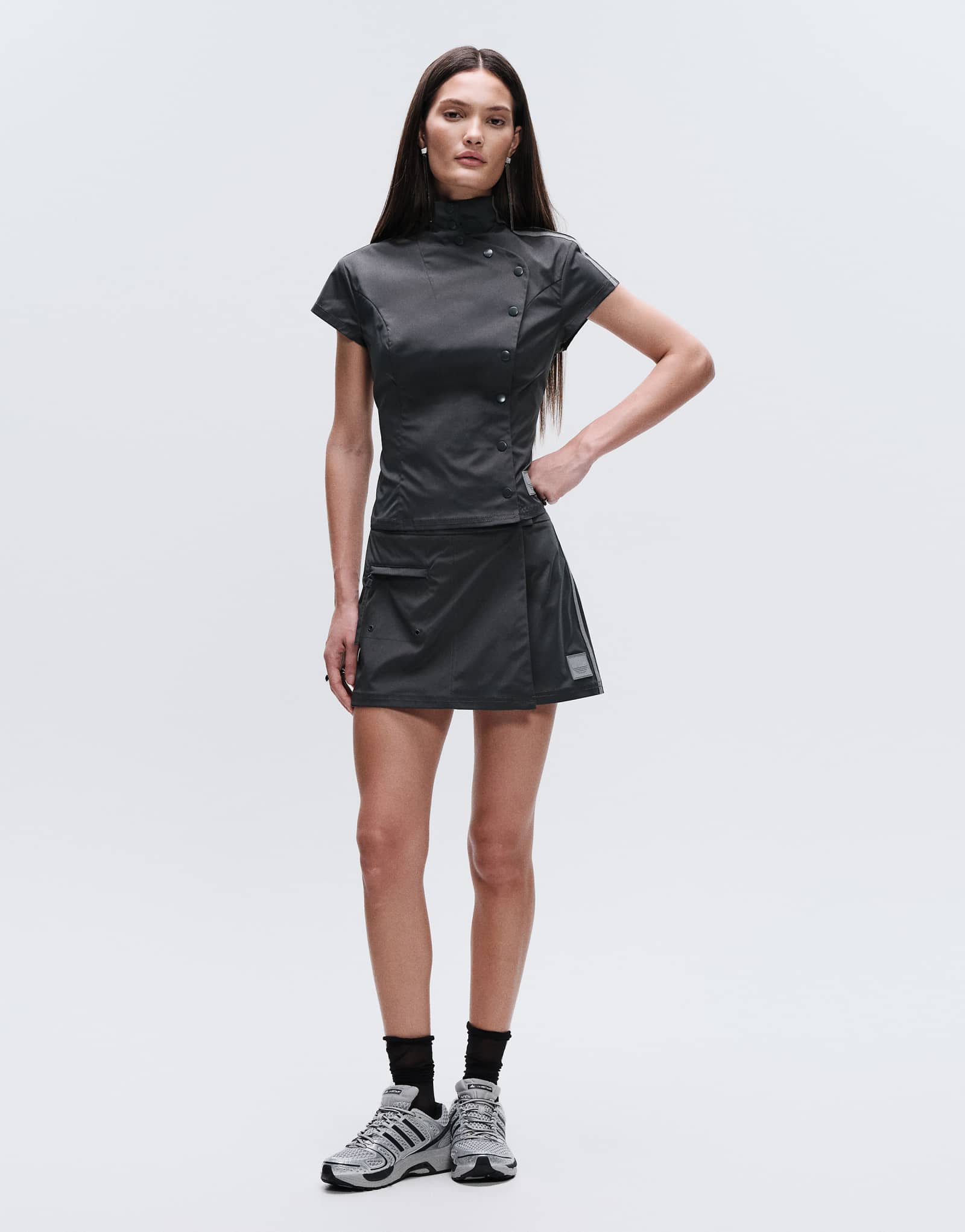 Adidas Originals x ASOS mini skirt in gray gray 14490₽
